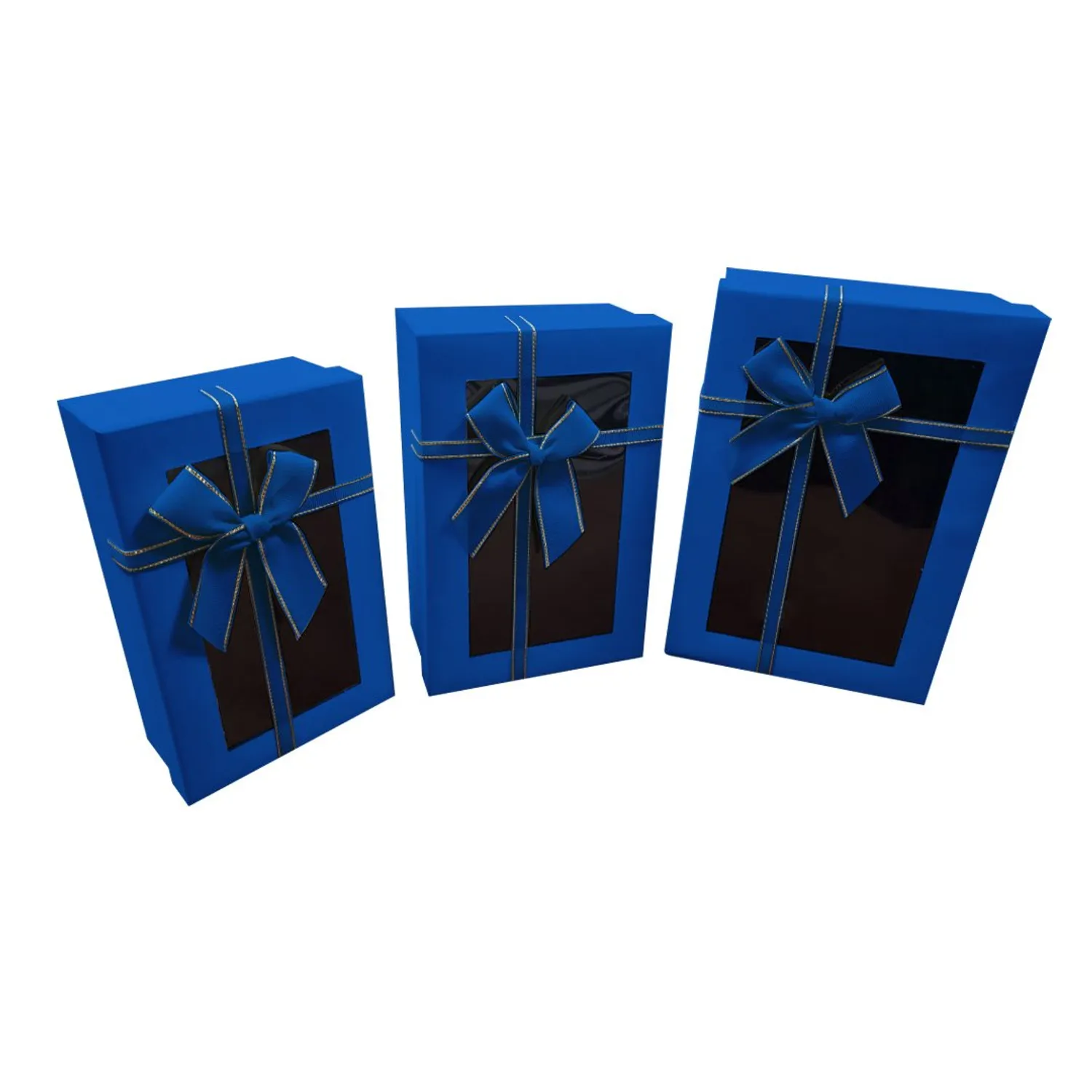 CAJA RECTANGULAR TRIPLE VENTANA AZUL X1 UNI - 1