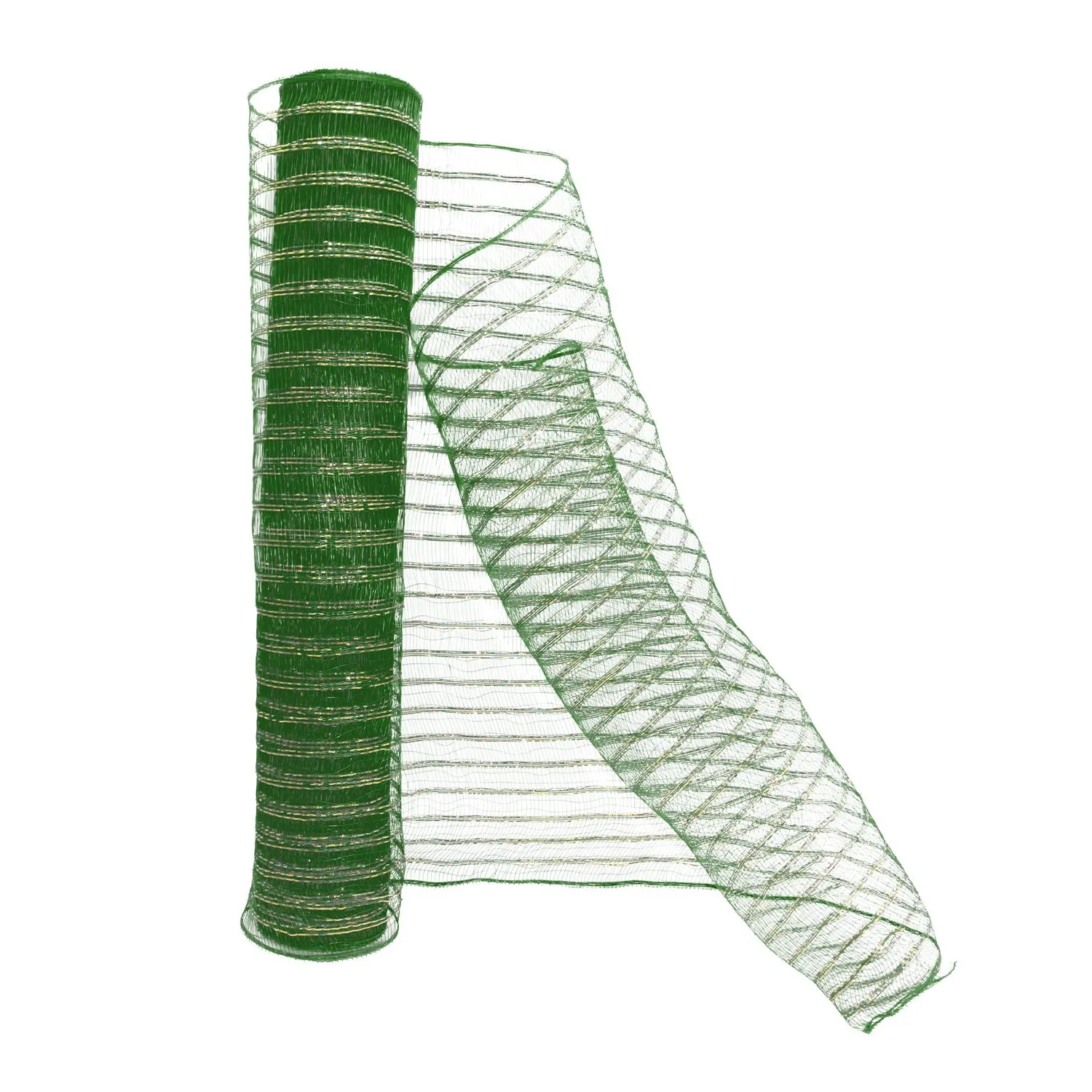 ROLLO 53CMX9M MALLA BOUQUET PP VERDE/DORADO X1UNI - 1