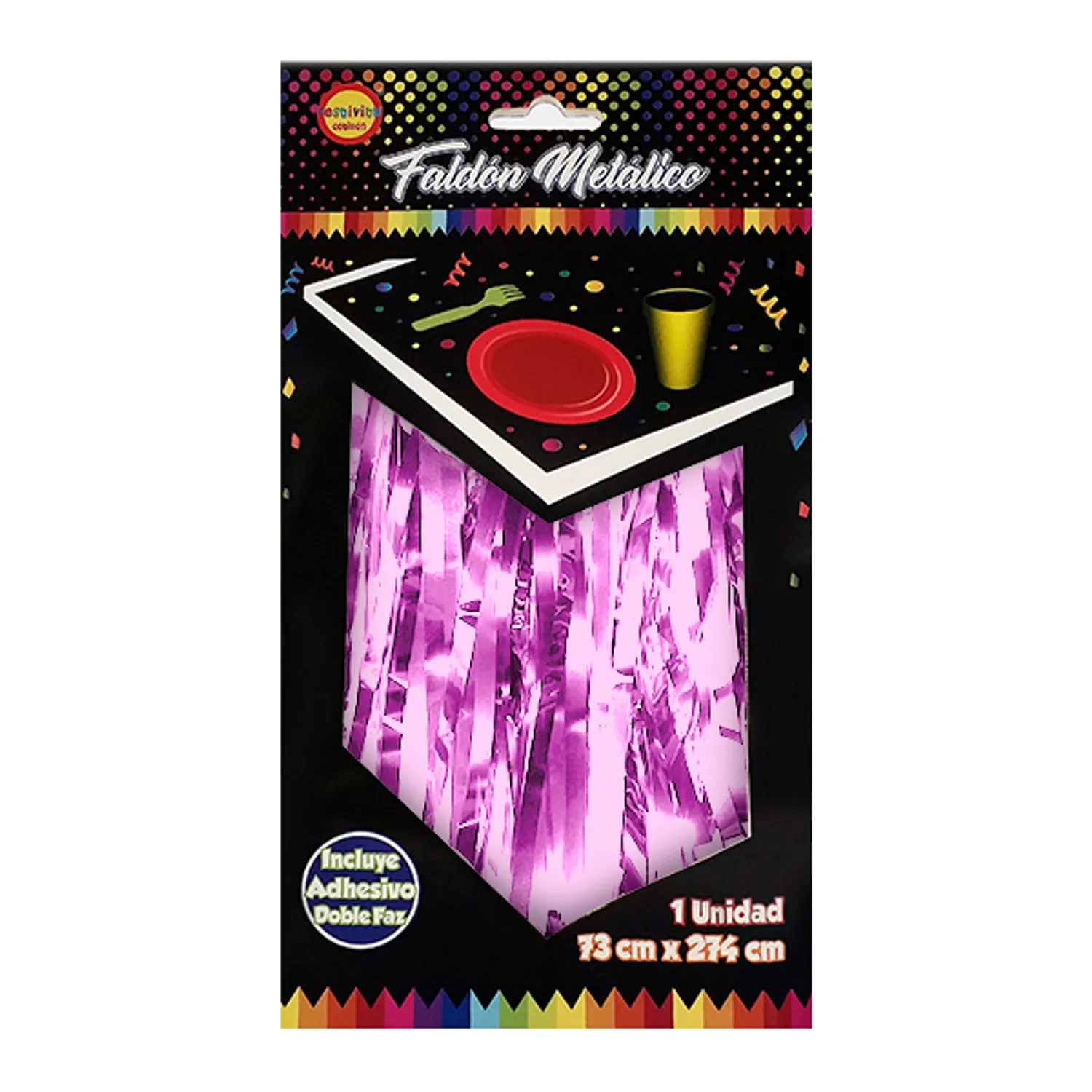 FALDON MESA METALICO 2.74 MT X 73 CM ROSADO X1 UNI - 1