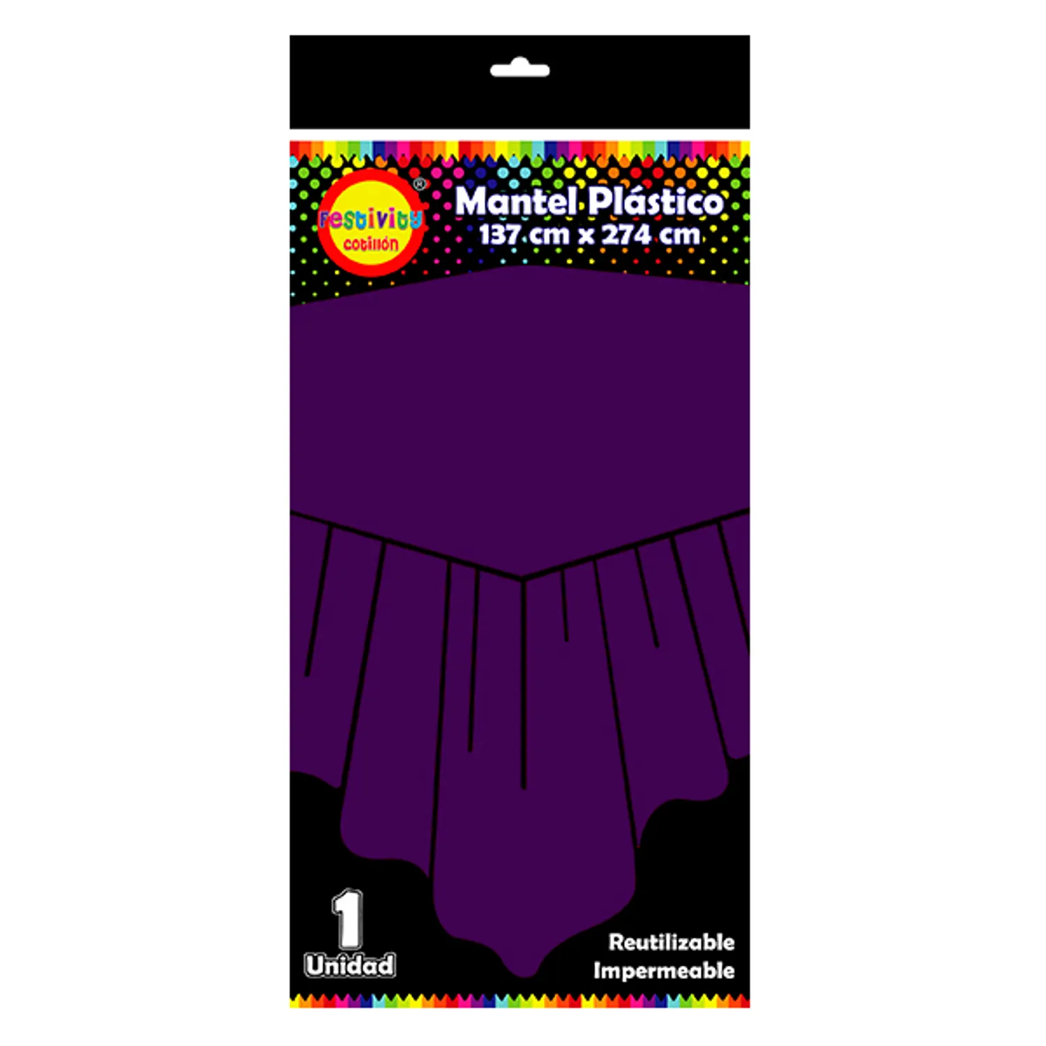 MANTEL REUTILIZABLE 137X274 CM MORADO X1 UNI - 1