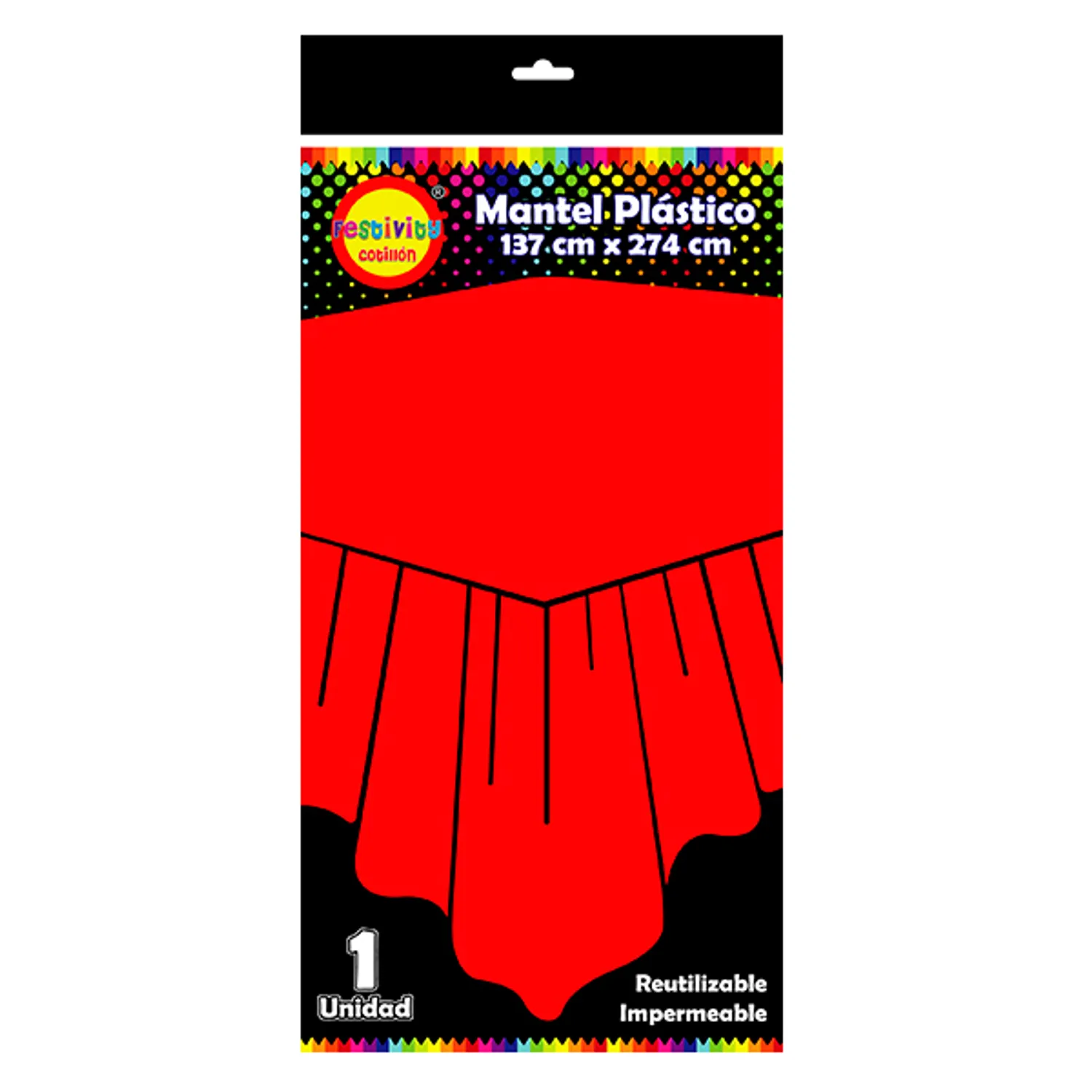 MANTEL REUTILIZABLE 137X274 CM ROJO X1 UNI - 1