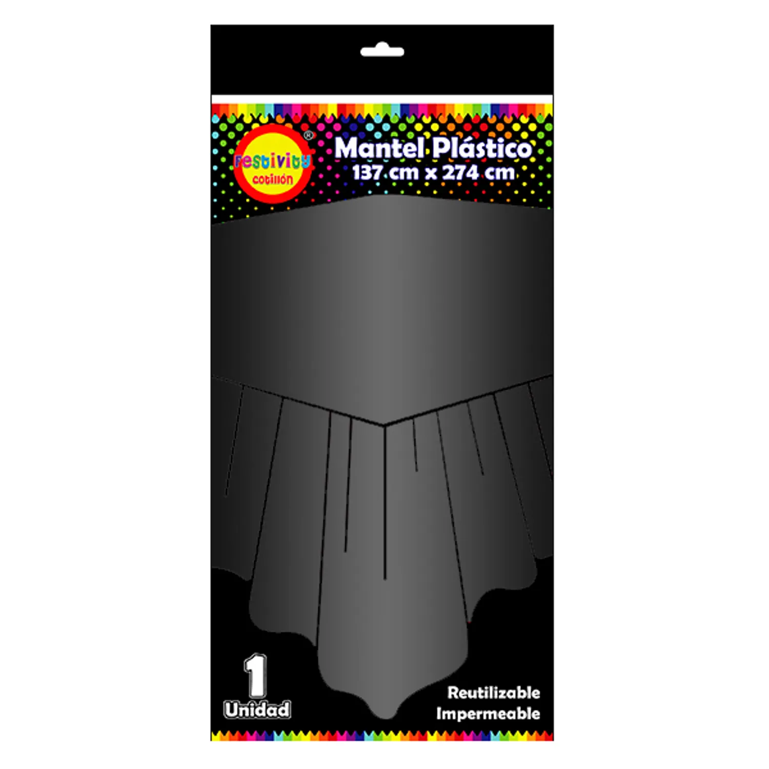 MANTEL REUTILIZABLE 137X274 CM PLATEADO X1 UNI - 1