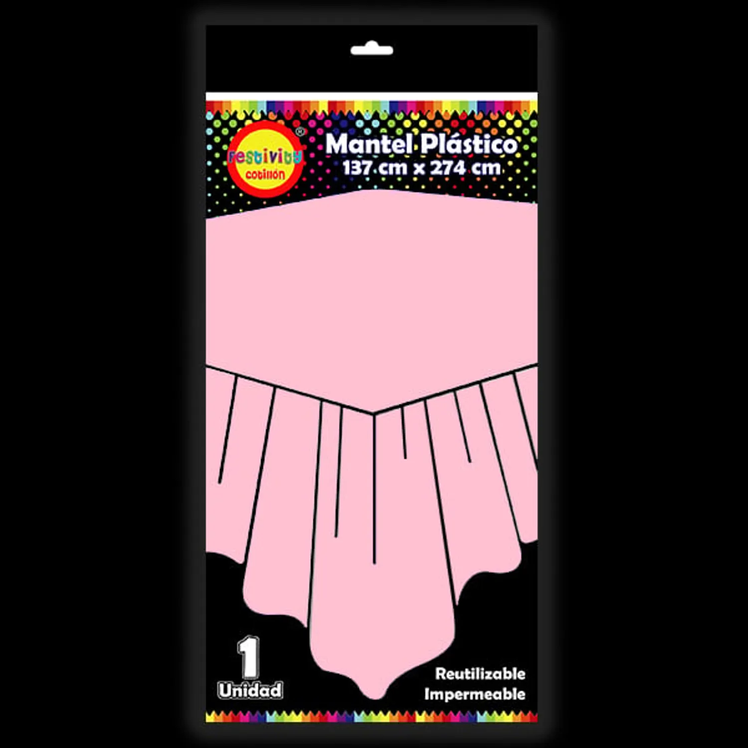 MANTEL REUTILIZABLE 137X274 CM ROSADO X1 UNI - 1
