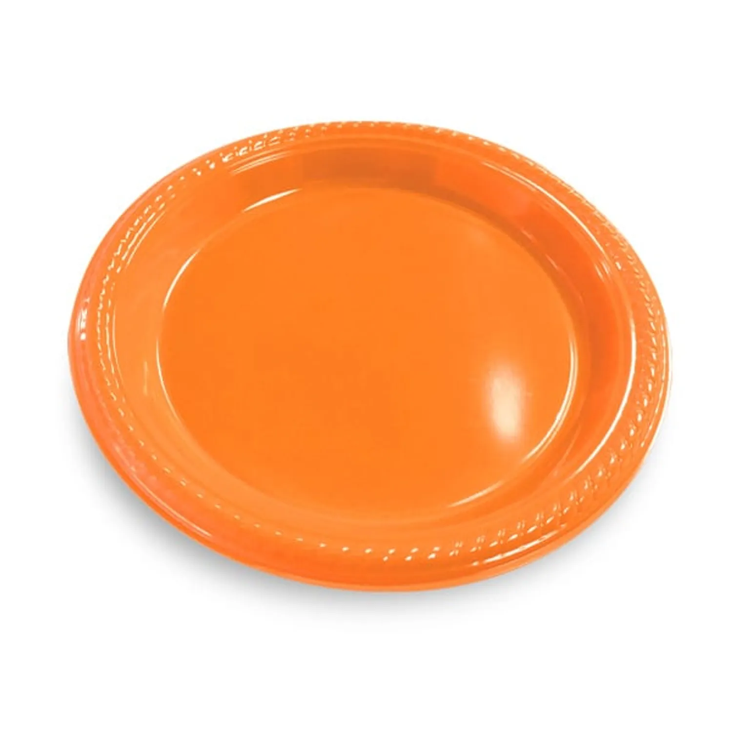 PLATO 7 PLASTICO NARANJO X10 UNI - 1