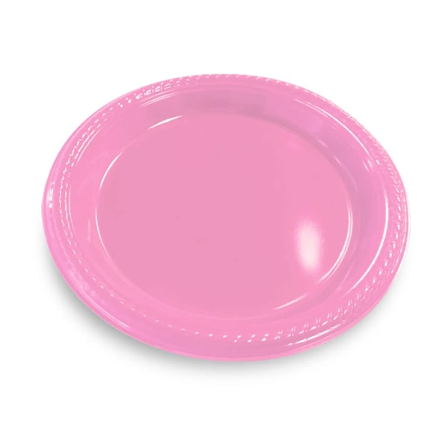 PLATO 7 PLASTICO ROSADO X10 UNI - 1