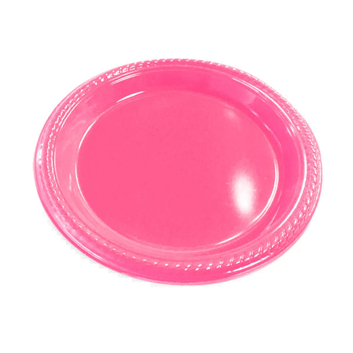 PLATO 7 PLASTICO ROSADO FUERTE X10 UNI - 1