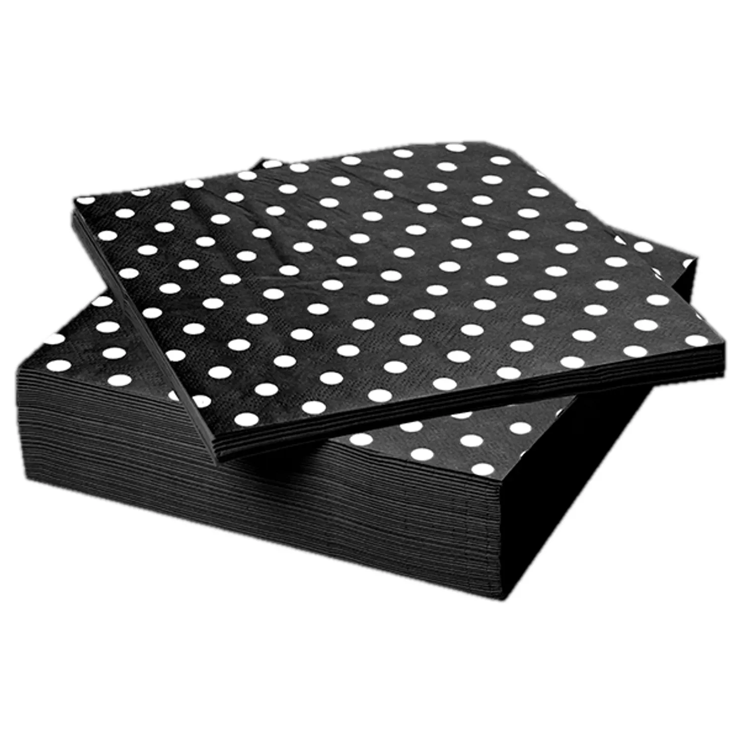 SERVILLETA POLKA NEGRO 33X33 X20 UNI - 1