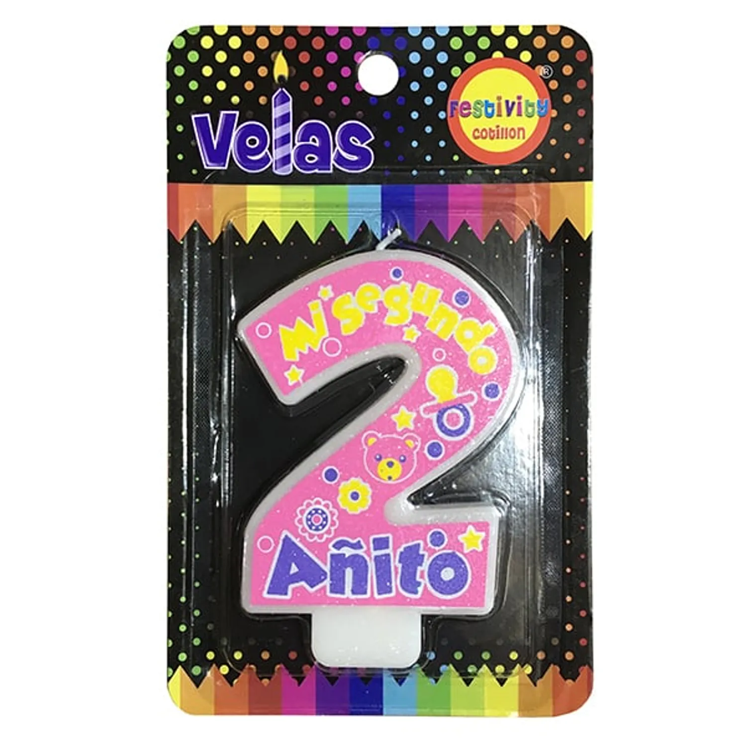 VELA MI 2DO A?ITO ROSADO X1 UNI - 1