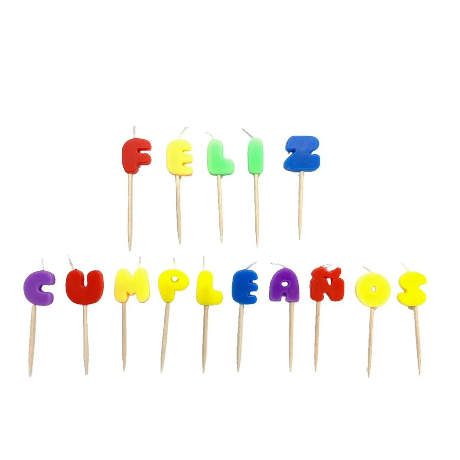 VELA FELIZ CUMPLEANOS ARCOIRIS X1 UNI - 1