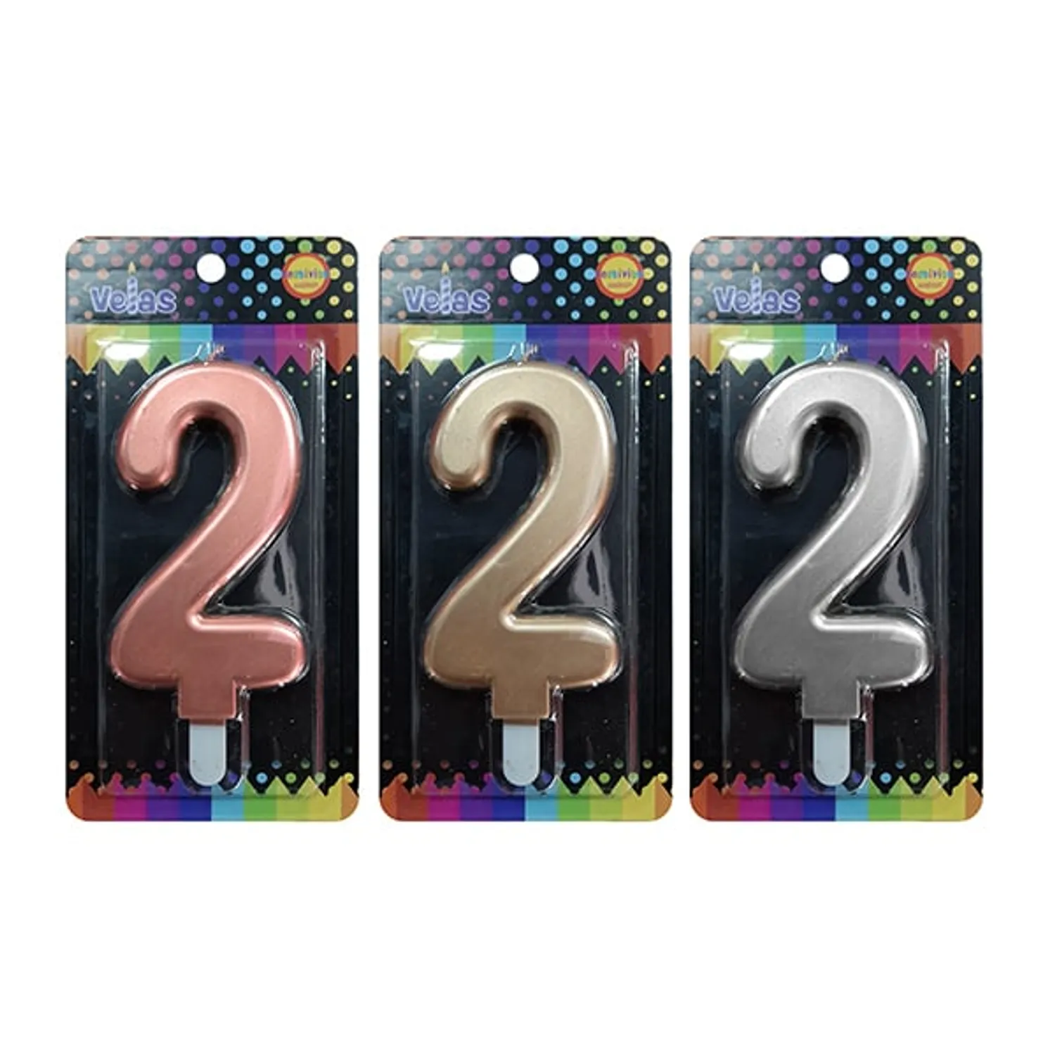 VELA NUMERAL GIGANTE METALLIC N2 X1 UNI - 1
