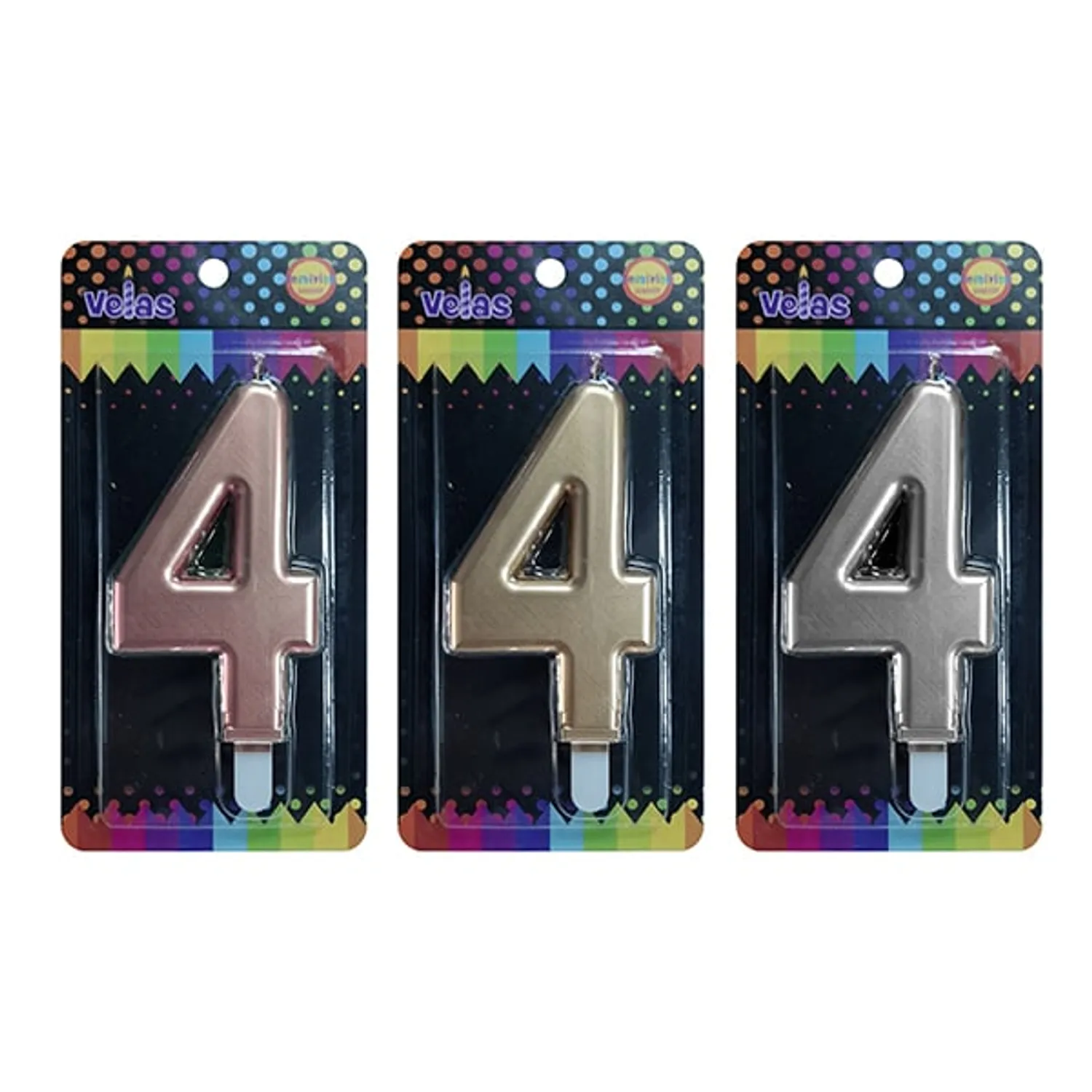 VELA NUMERAL GIGANTE METALLIC N?4 X1 UNI - 1