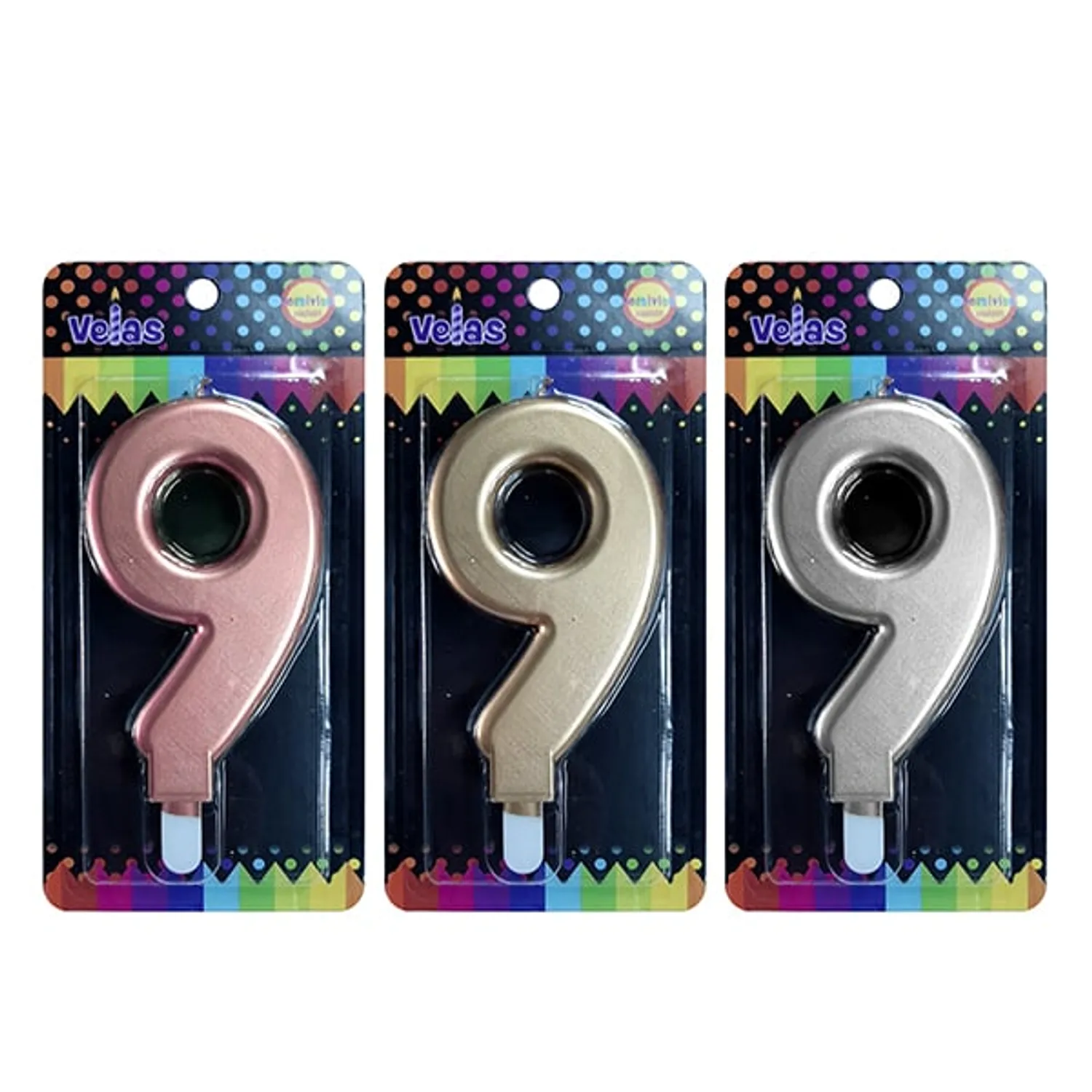 VELA NUMERAL GIGANTE METALLIC N?9 X1 UNI - 1