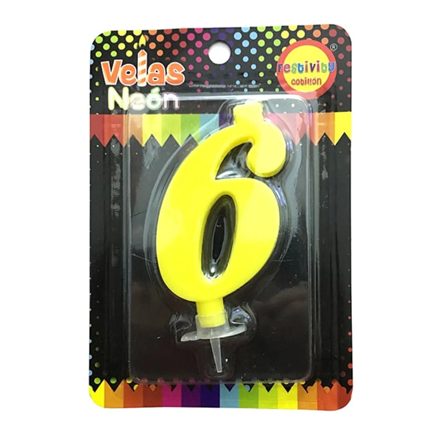 VELA NUMERAL NEON GIGANTE N? 6 X1 UNI - 1