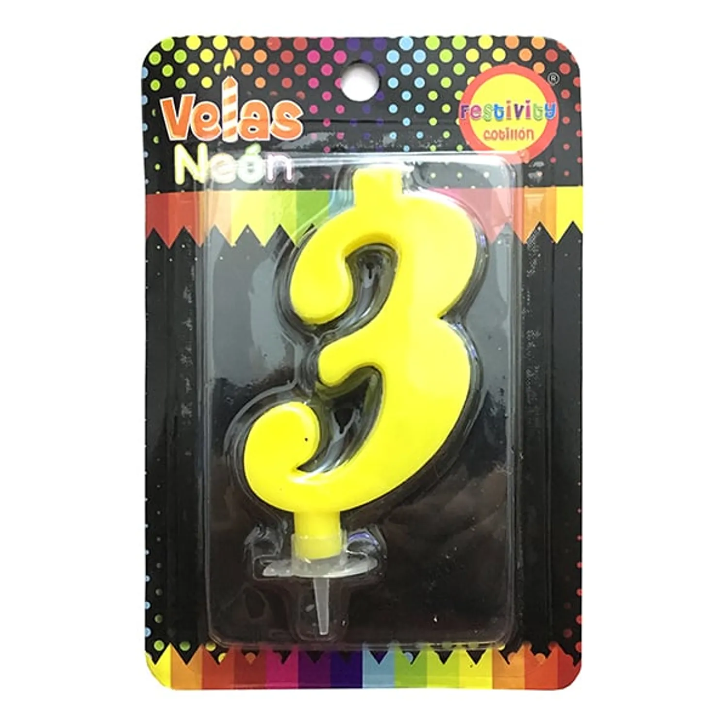 VELA NUMERAL NEON GIGANTE N? 3 X1 UNI - 1