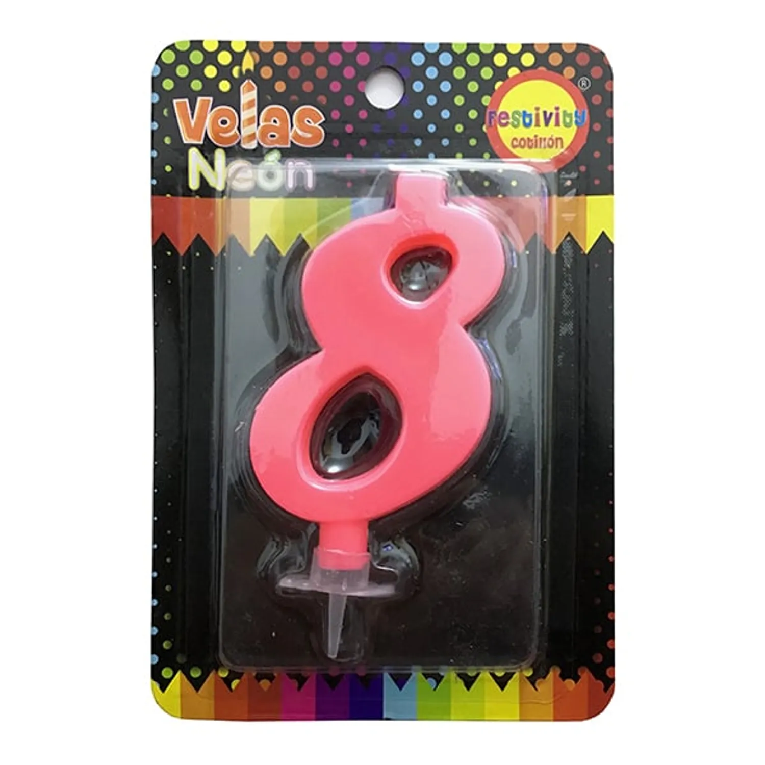 VELA NUMERAL NEON GIGANTE N? 8 X1 UNI - 1
