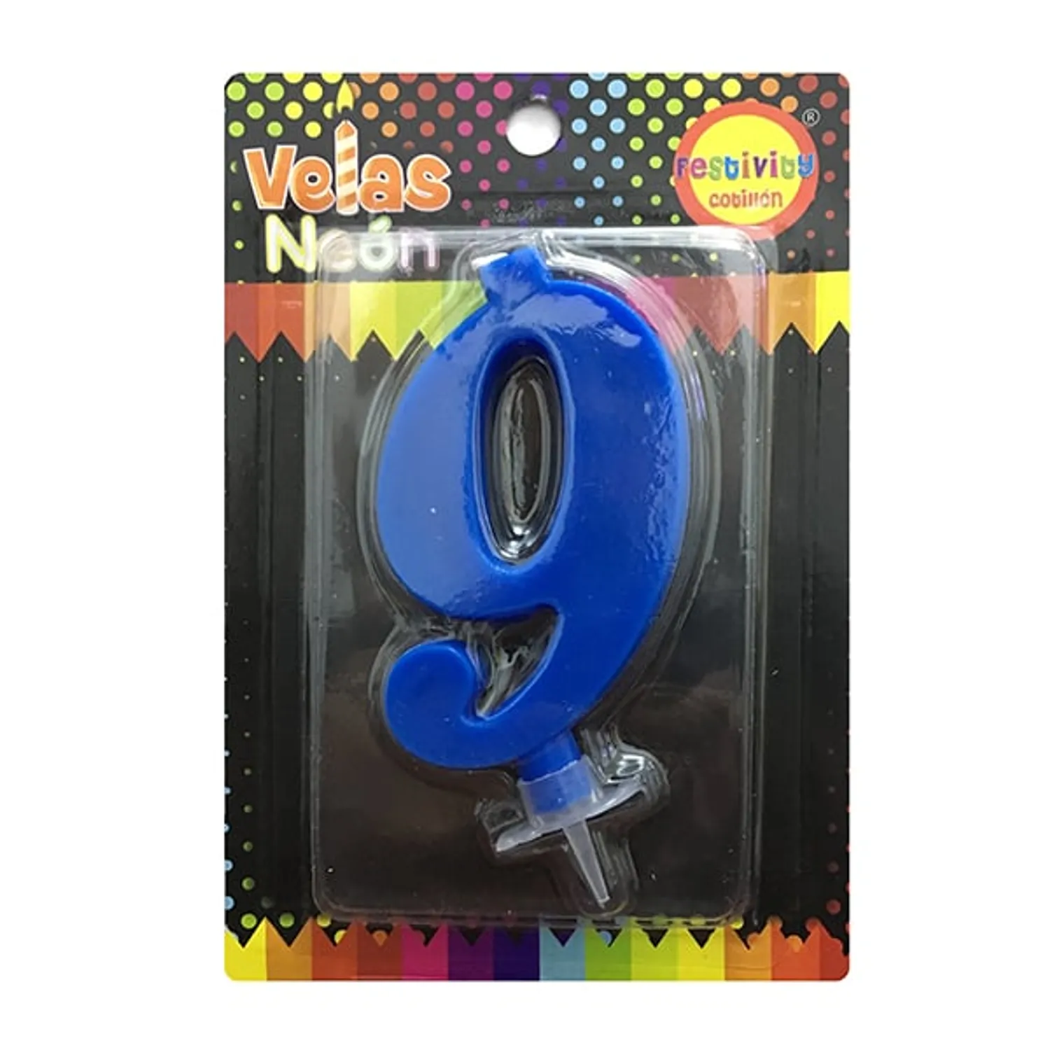 VELA NUMERAL NEON GIGANTE N? 9 X1 UNI - 1