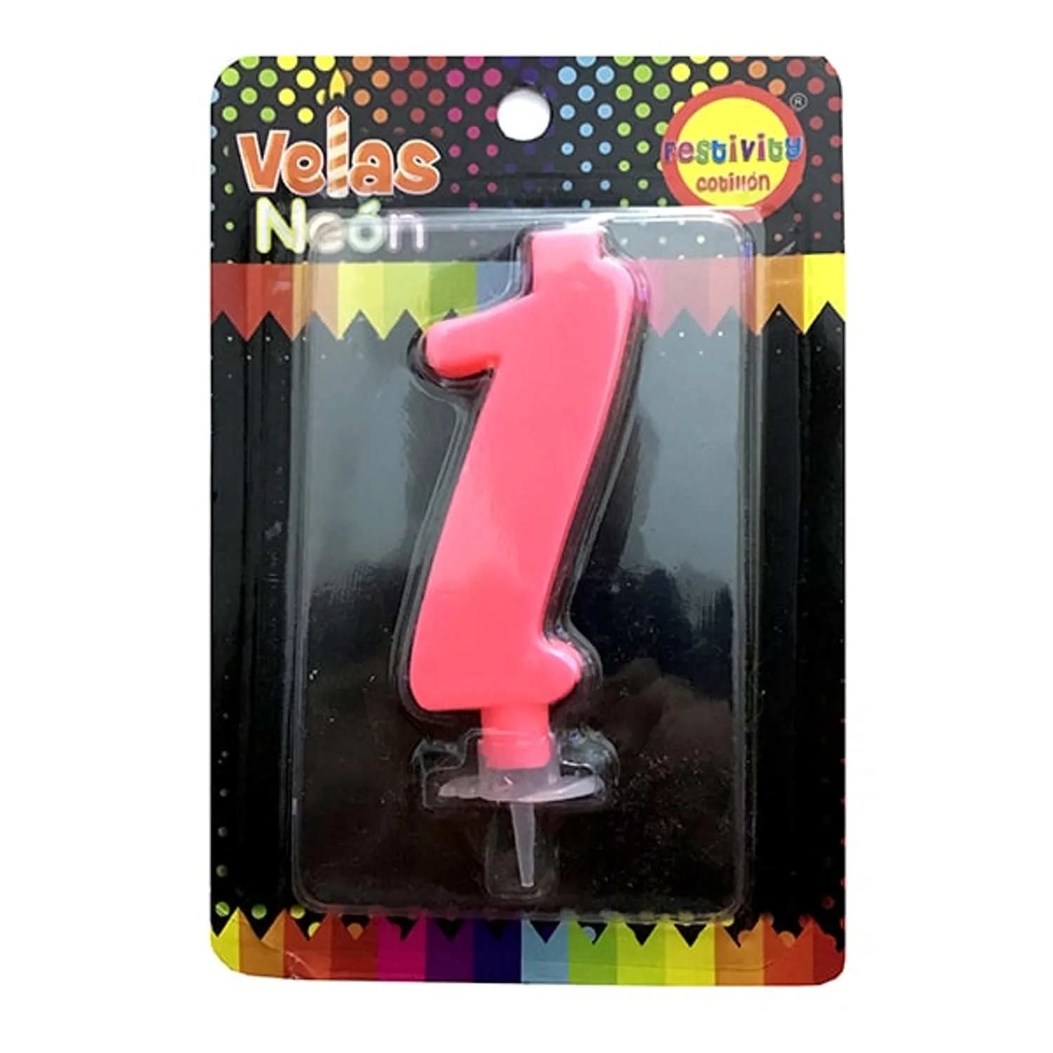 VELA NUMERAL NEON GIGANTE N? 1 X1 UNI - 1