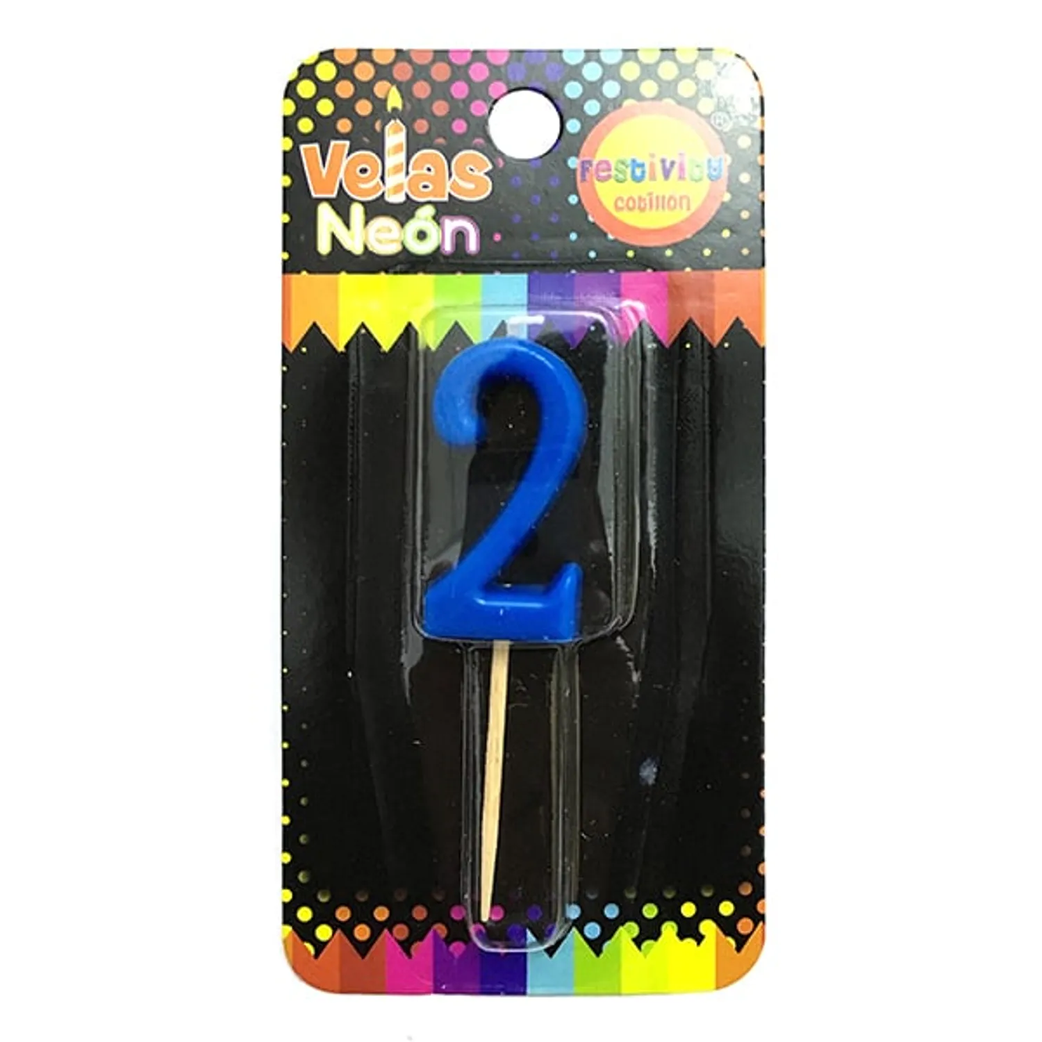 VELA NUMERAL STICK NEON N? 2 X1 UNI - 1