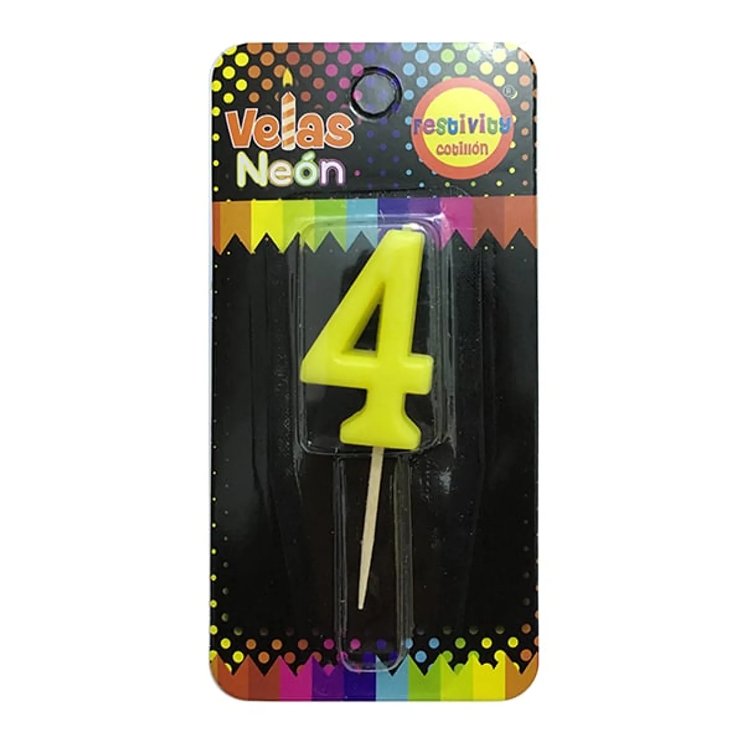 VELA NUMERAL STICK NEON N? 4 X1 UNI - 1
