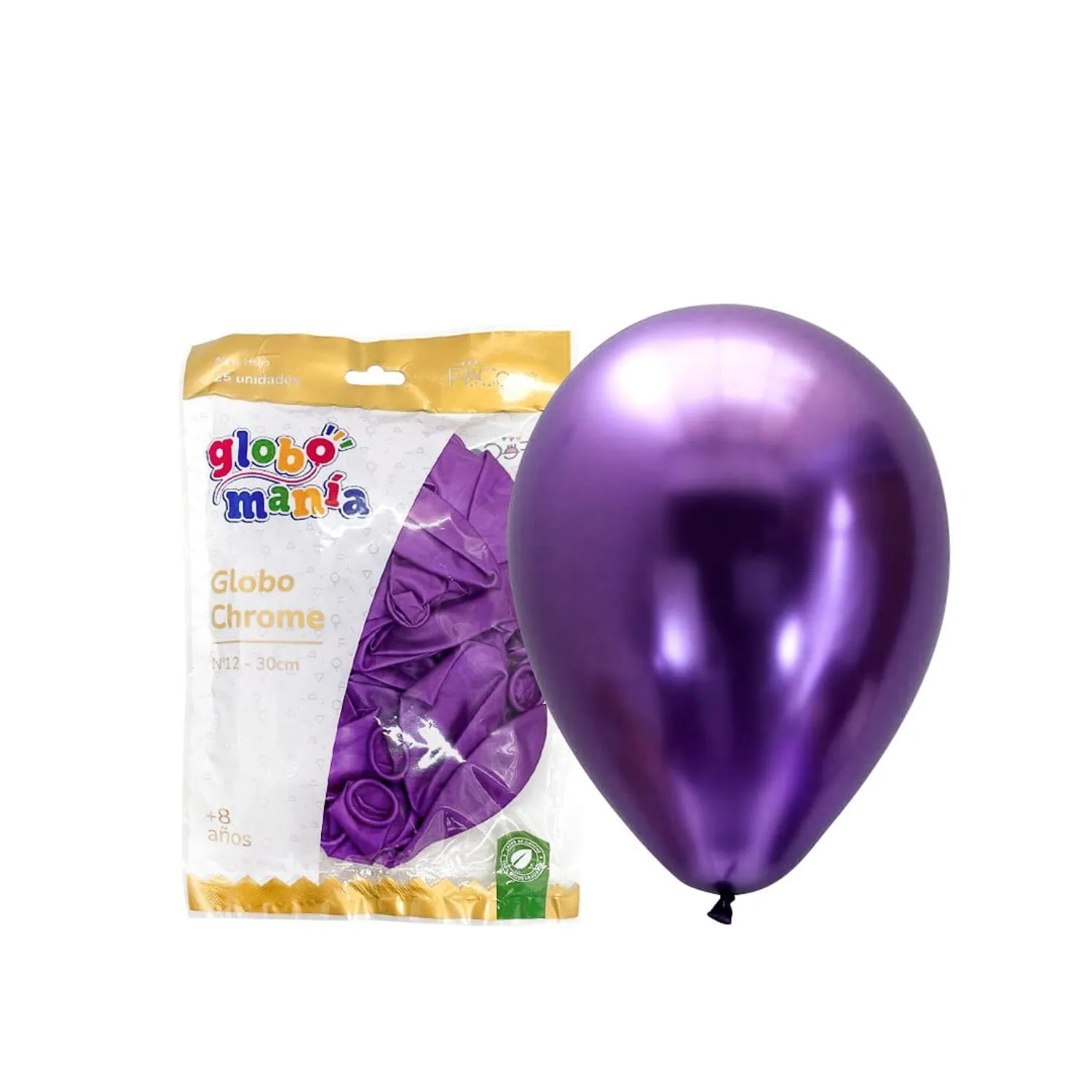 GLOBO 12 CHROME MORADO X25 UNID - 1