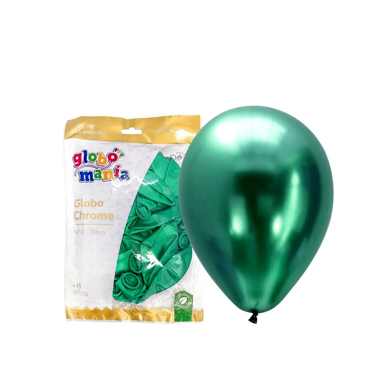 GLOBO 12 CHROME VERDE X25 UNID - 1