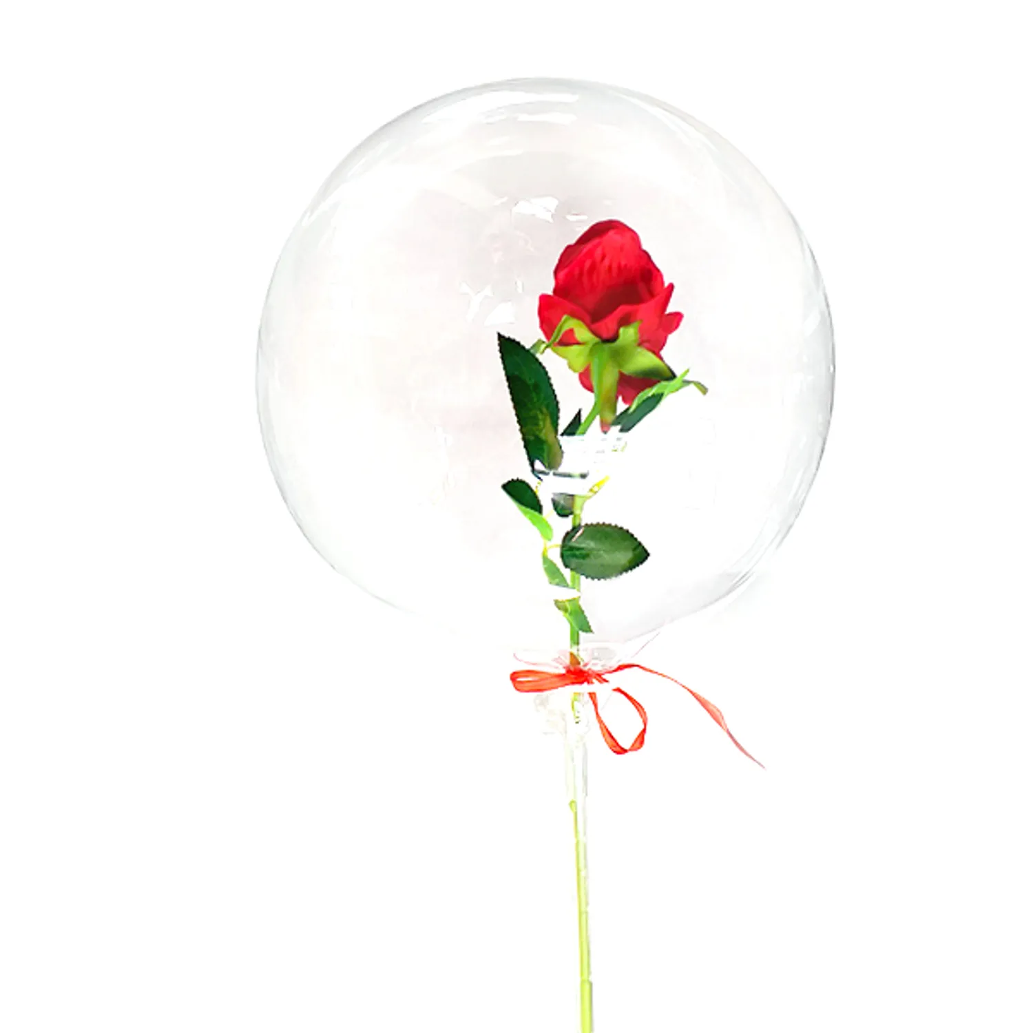 GLOBO BURBUJA CON ROSA X1 - 1