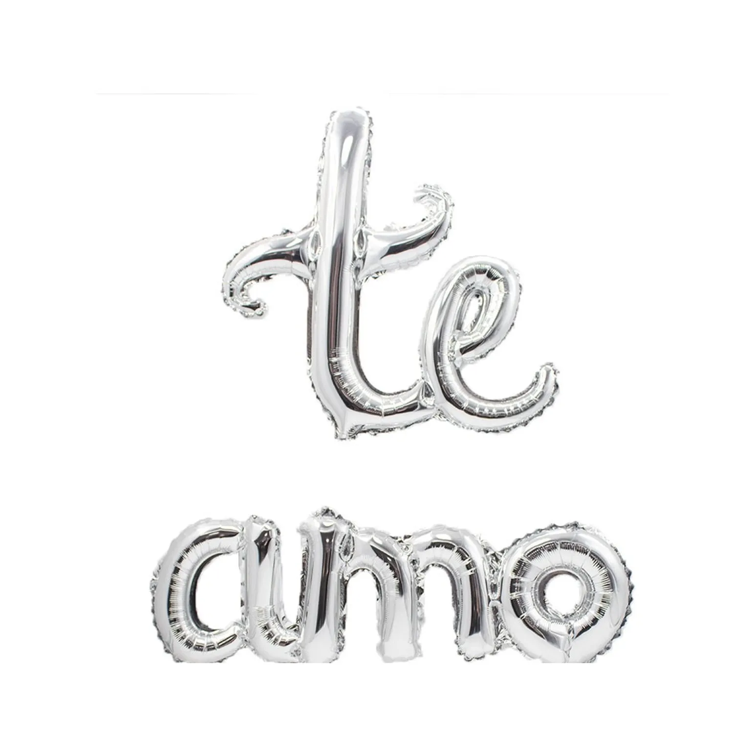 GLOBO METALICO TE AMO CURSIVO PLATEADO X1 UNI - 1