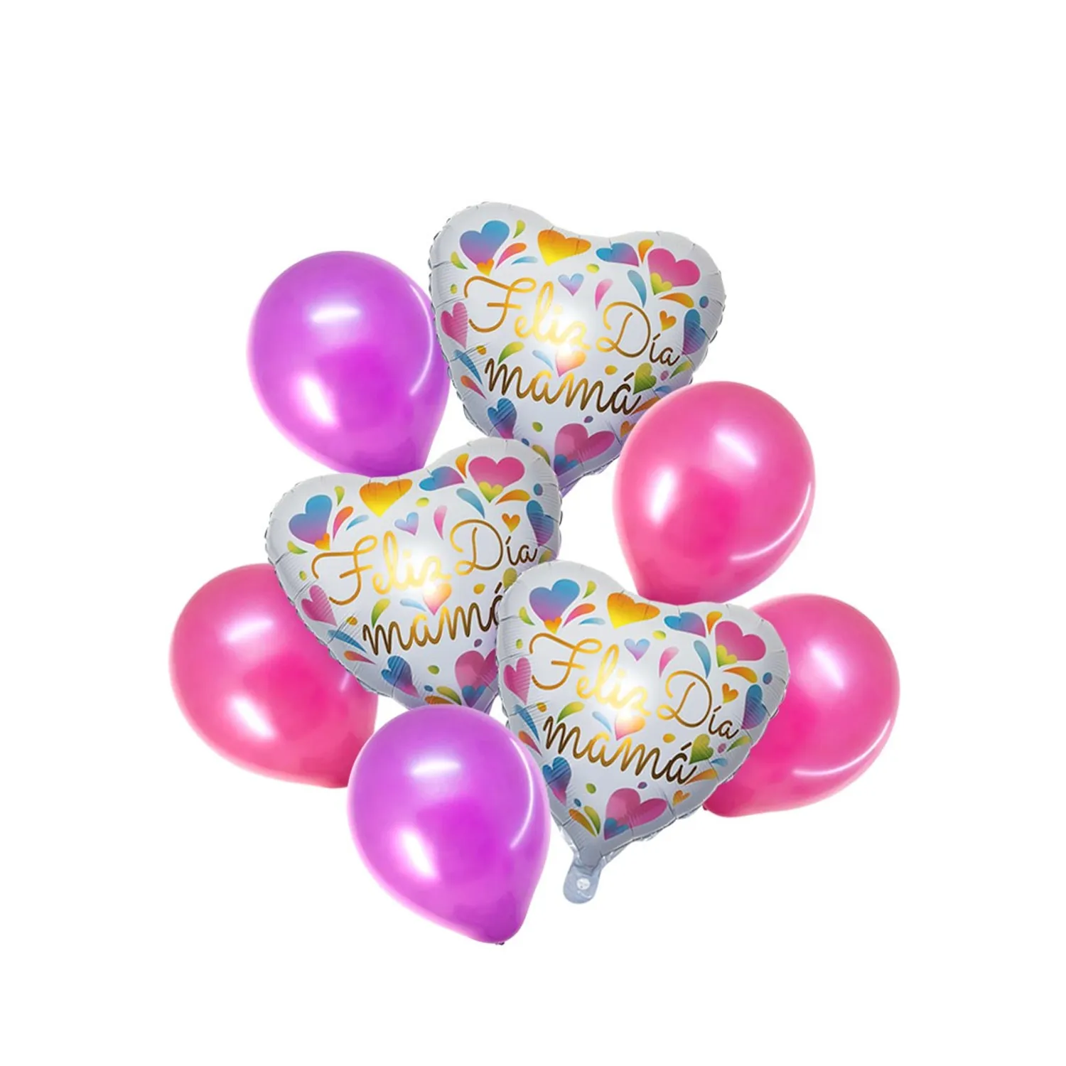 SET GLOBO METALICO FLIZ DIA MAMA HEARTS X1 SET - 1