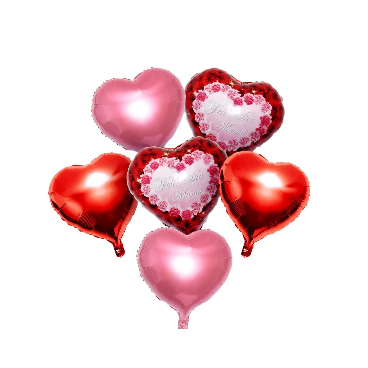 SET GLOBO METALICO FELIZ DIA MAMA X1 SET - 1