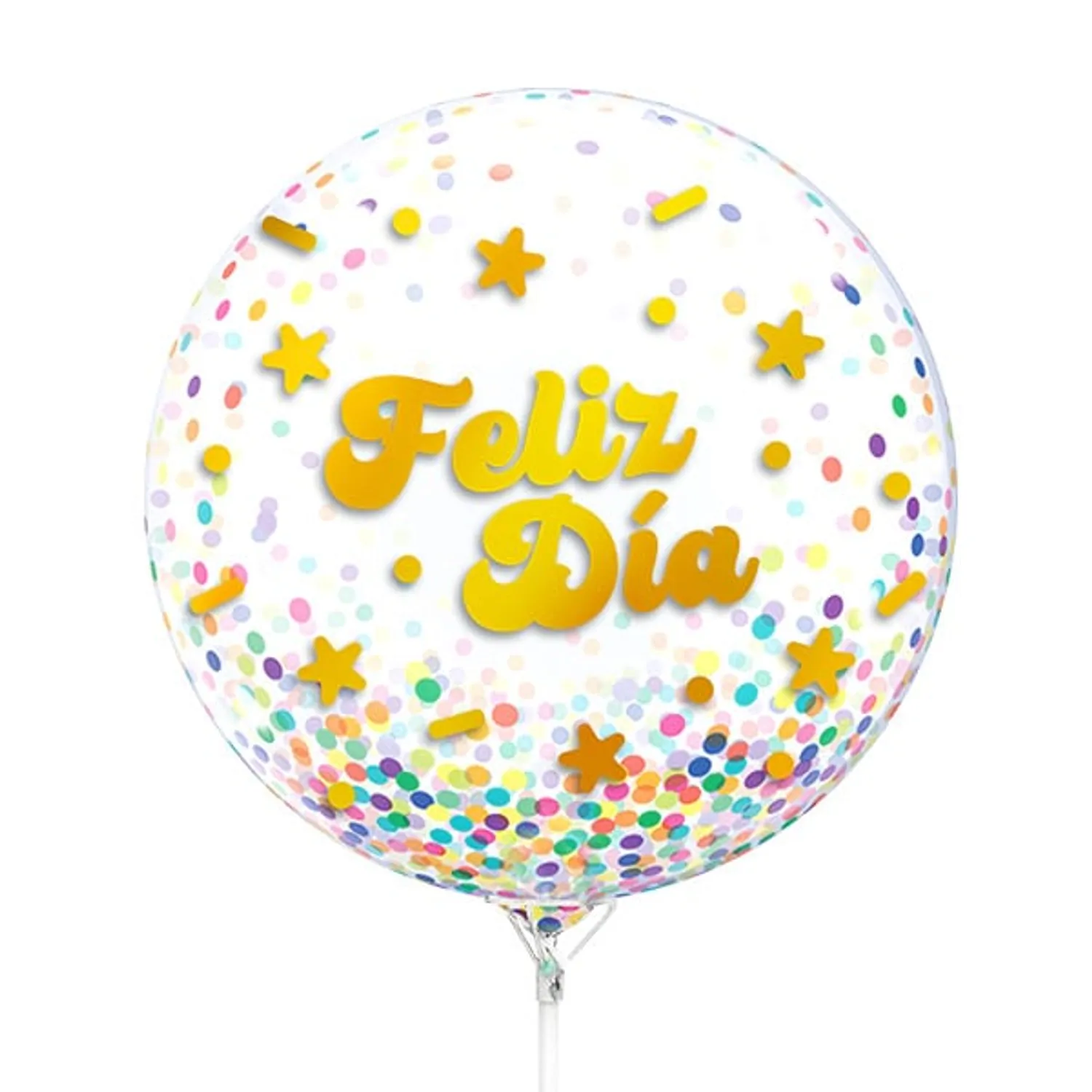 GLOBO BURBUJA CONFETTI FELIZ DIA X1 UNI - 1
