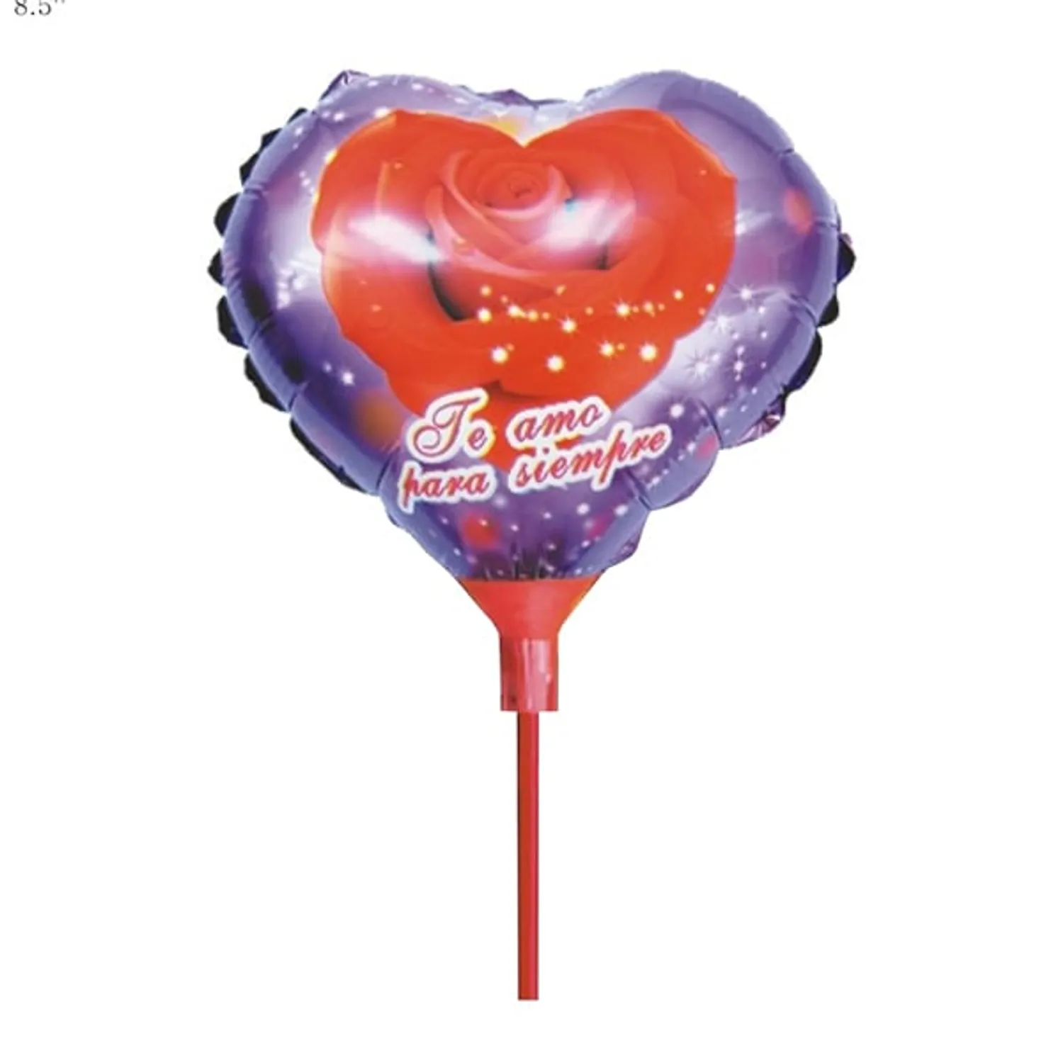 GLOBO METALICO 8.5 CORAZON ROSA X1 UNI - 1