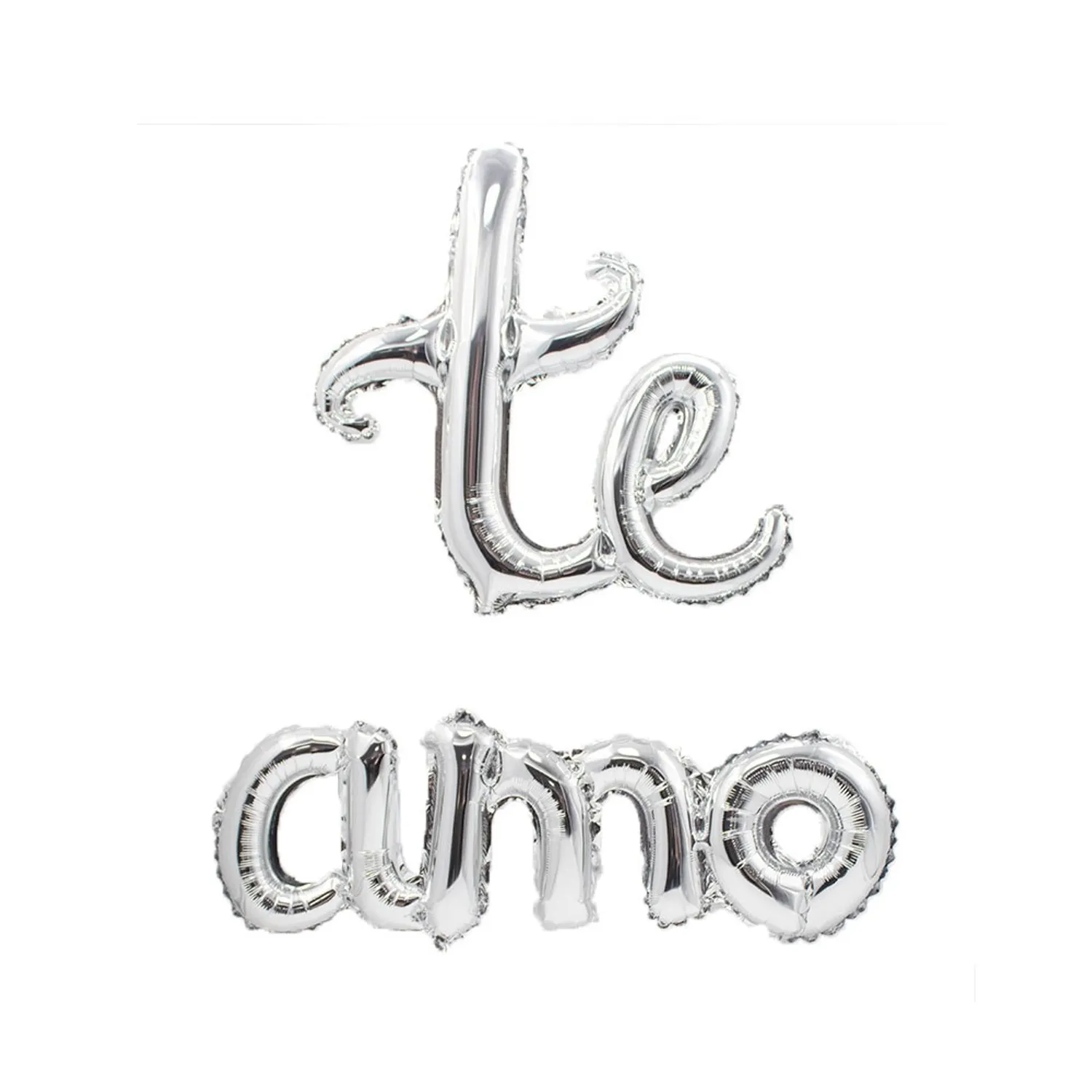 GLOBO METALICO TE AMO CURSIVO PLATEADO X1 UNI - 1