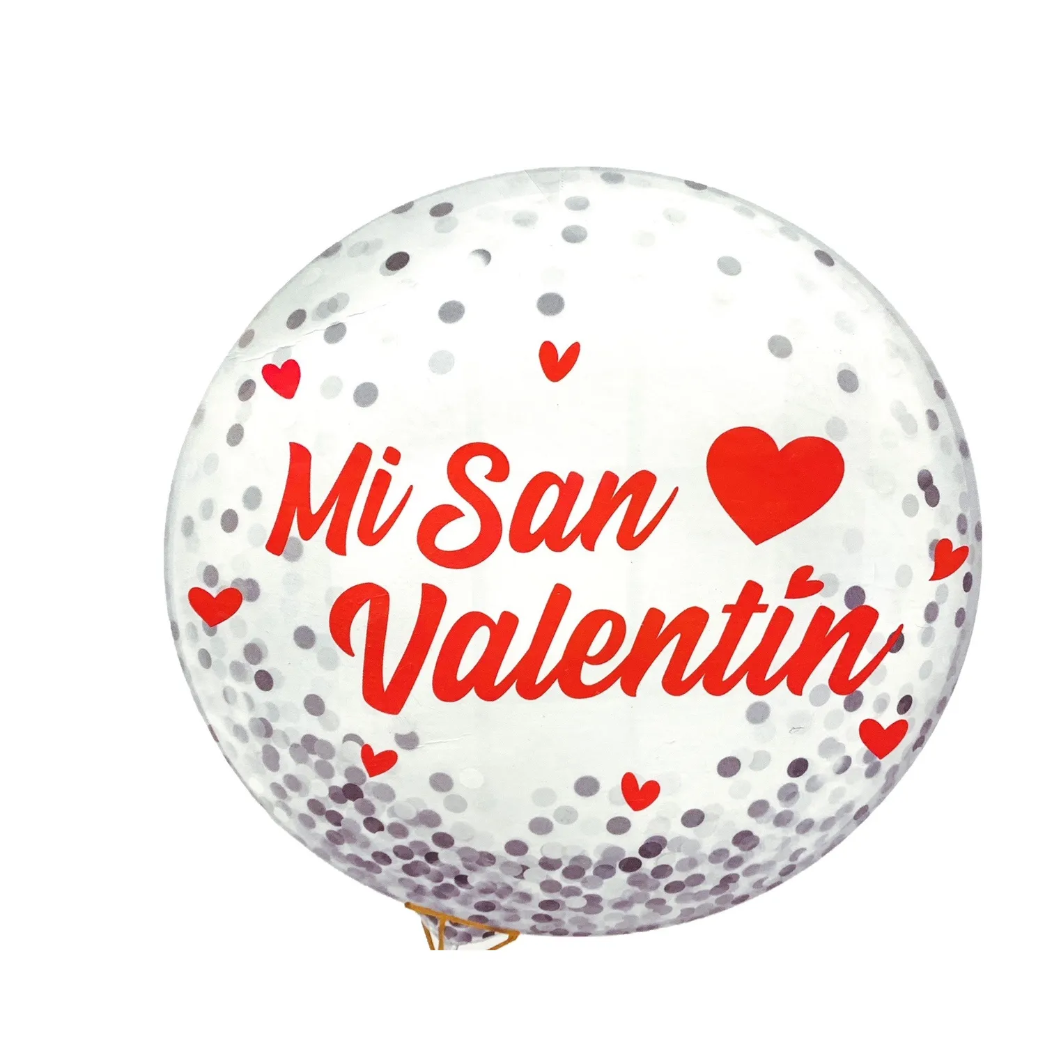 GLOBO BURBUJA CONFETTI MI SAN VALENTIN X1 UNI - 1