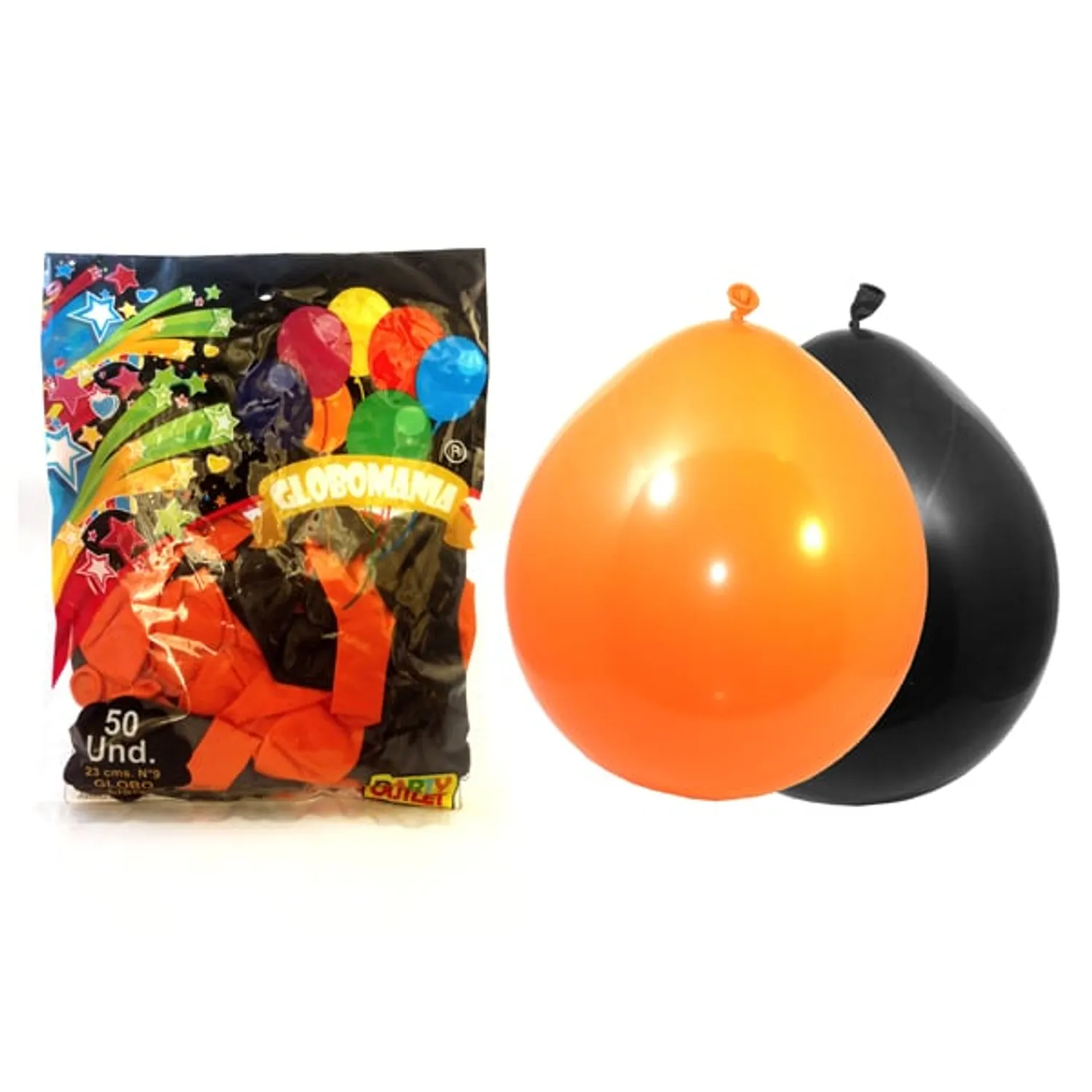 GLOBO 09 STANDARD A NEGRO/NARANJA X 50 UNI - 1