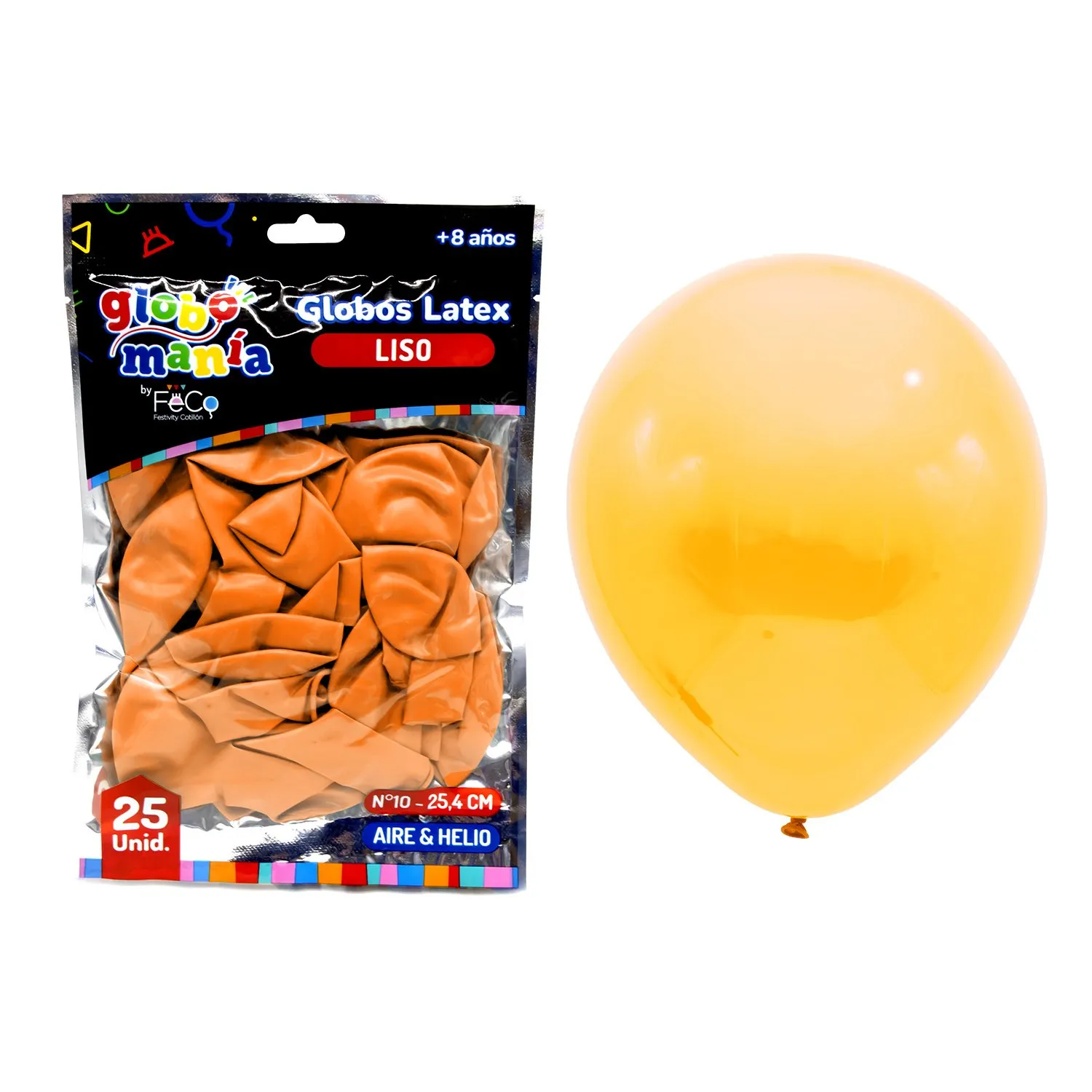 GLOBO 10 NARANJO X25UNI - 1
