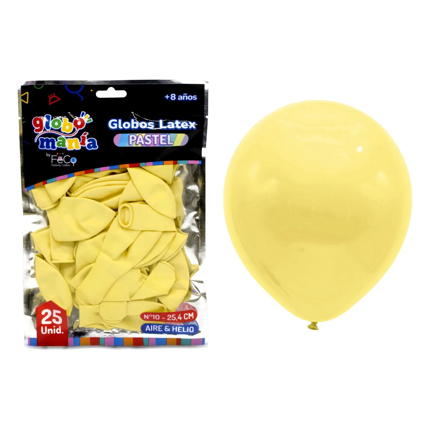 GLOBO 10 PASTEL AMARILLO X25UNI - 1