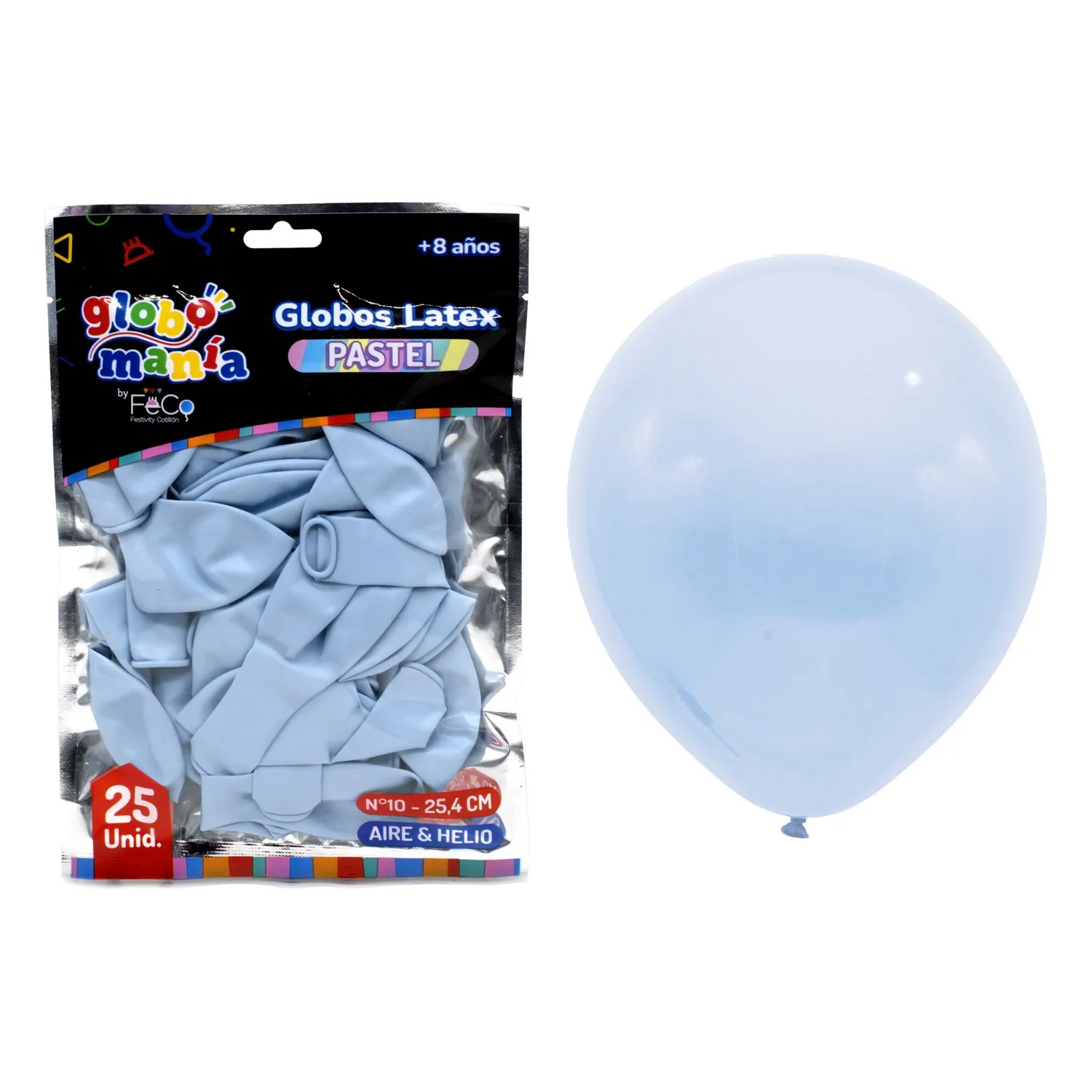 GLOBO 10 PASTEL CELESTE X25UNI - 1
