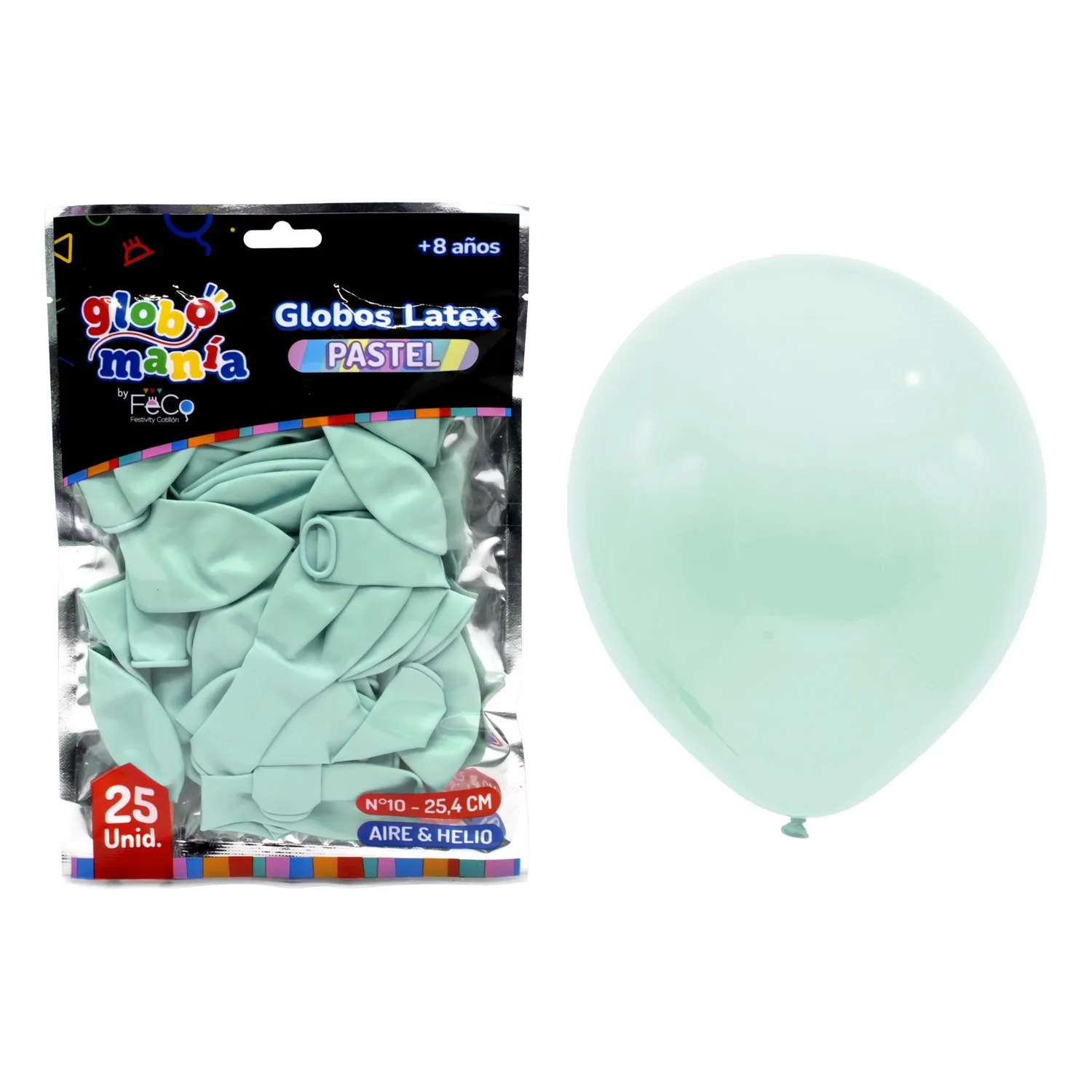 GLOBO 10 PASTEL MENTA X25UNI - 1