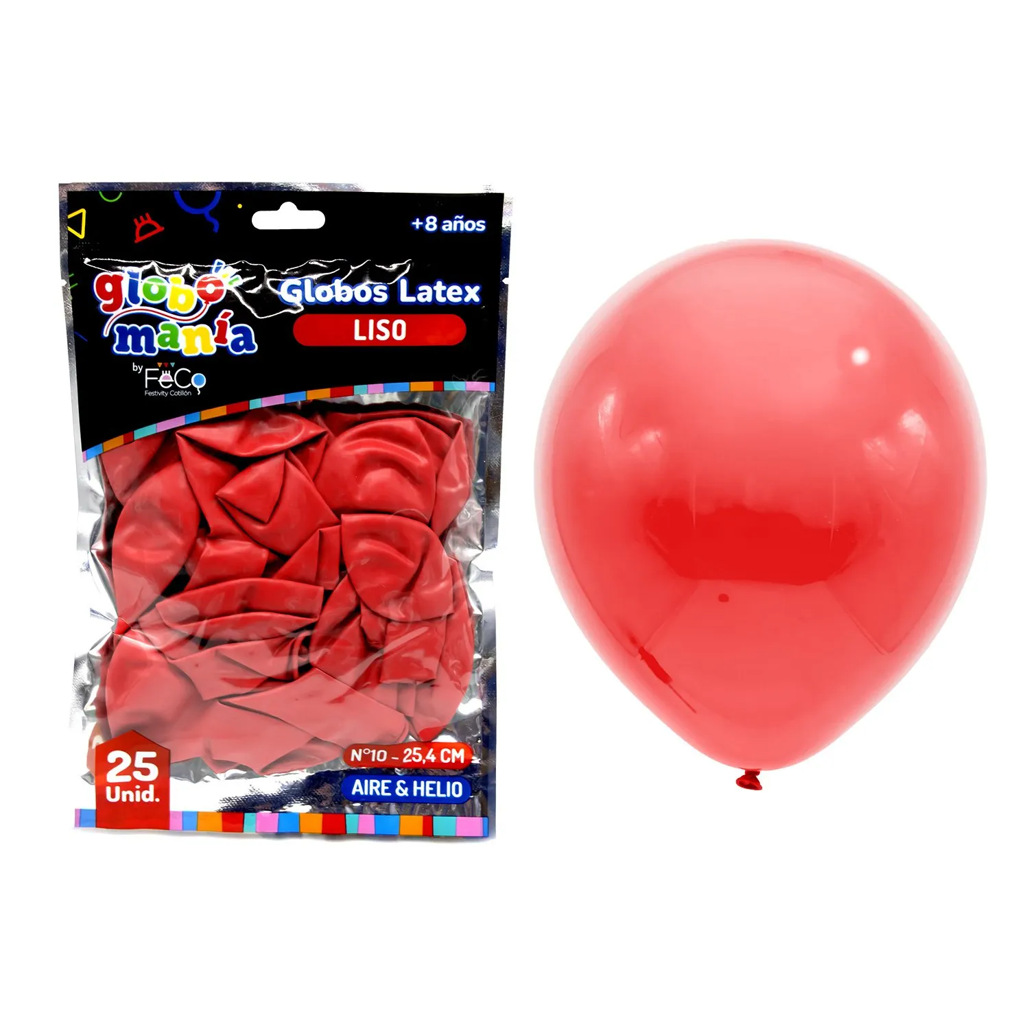 GLOBO 10 ROJO X25UNI - 1