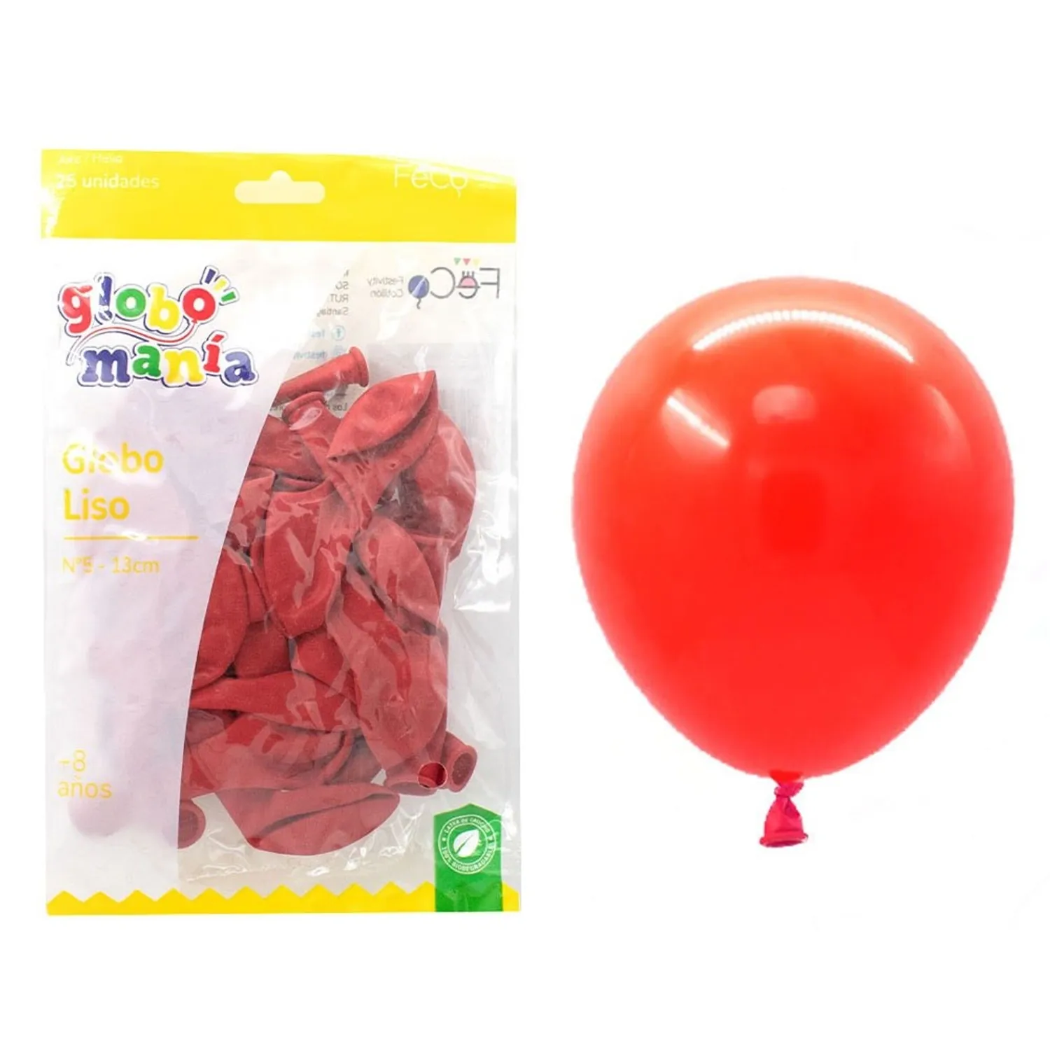 GLOBO 5 STANDARD ROJO X25 UNI - 1