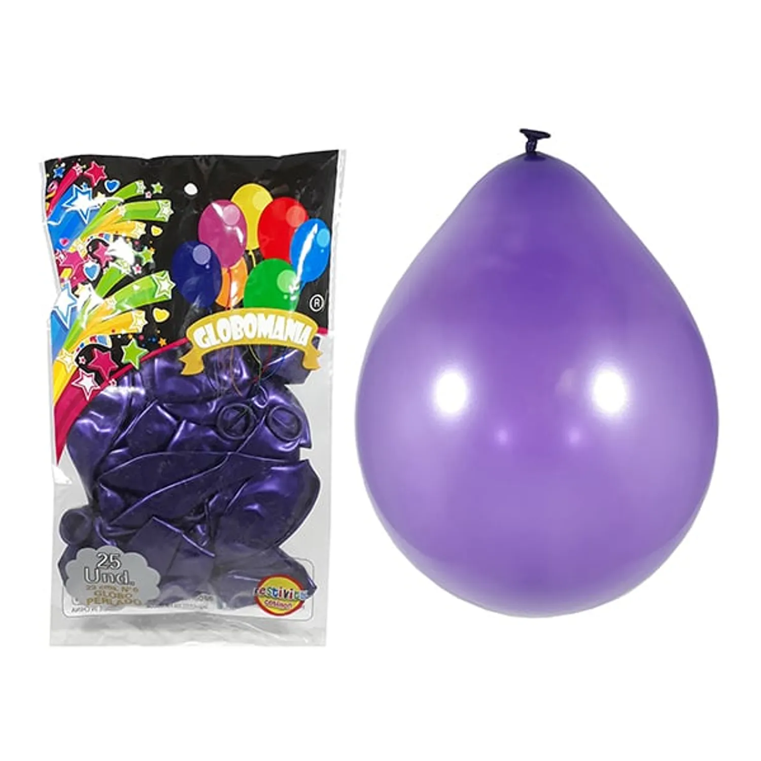 GLOBO 09 STANDARD PERLADO MORADO X 25 UNI - 1