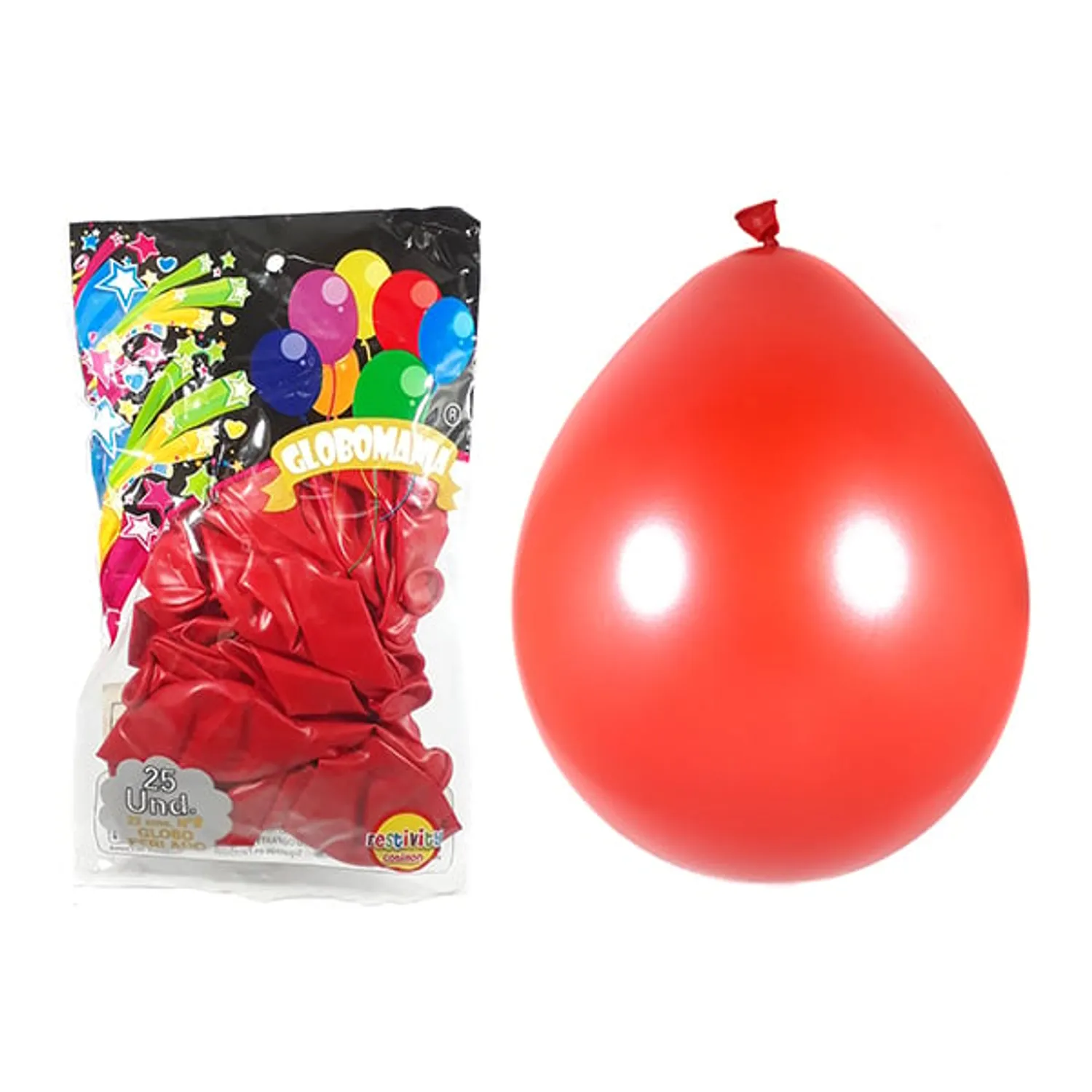 GLOBO 09 STANDARD PERLADO ROJO X 25 UNI - 1