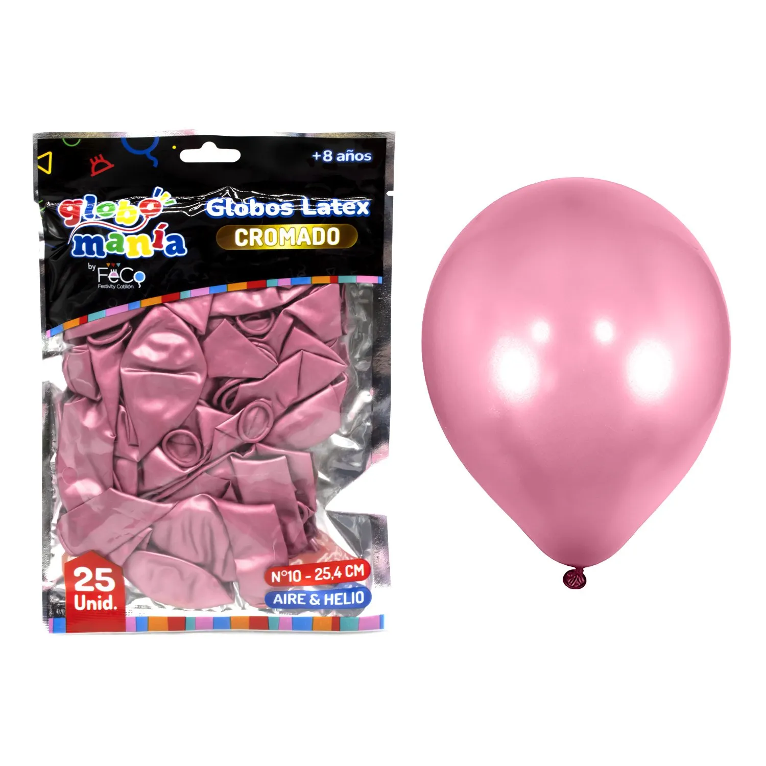 GLOBO 10 CHROME FUCSIA X25UNI - 1