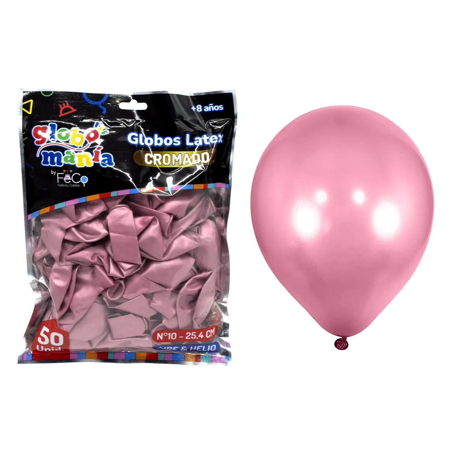 GLOBO 10 CHROME FUCSIA X50UNI - 1