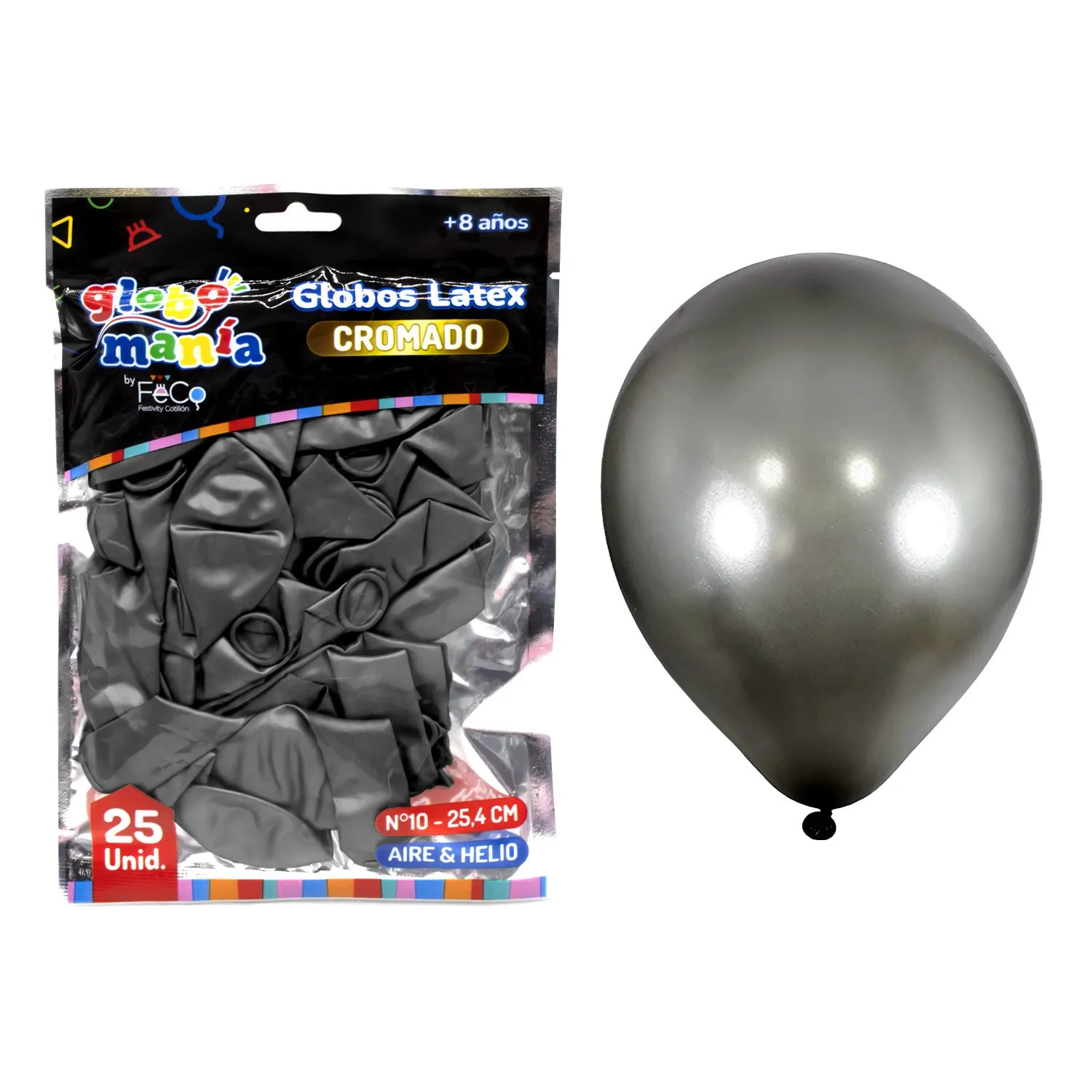 GLOBO 10 CHROME NEGRO X25UNI - 1