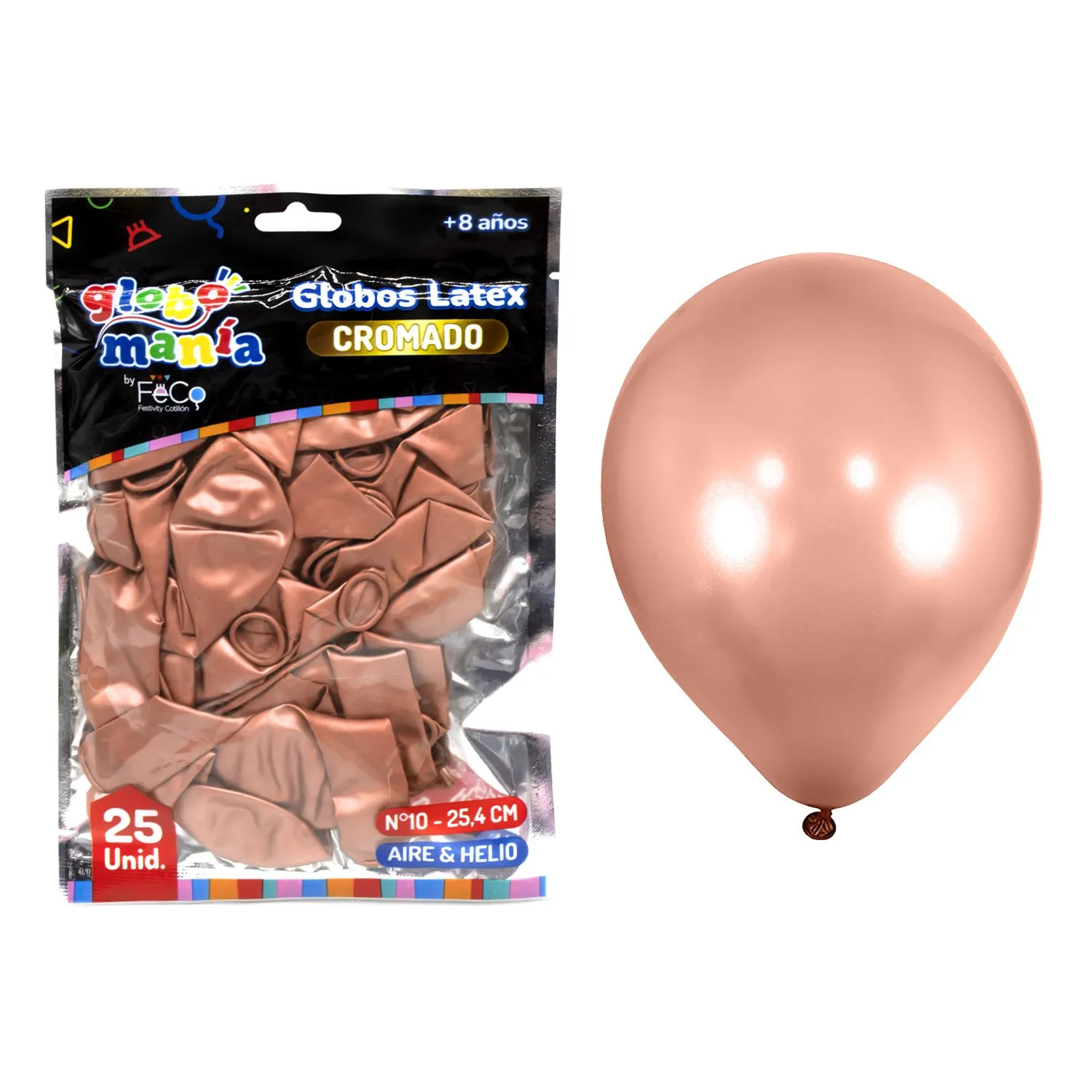 GLOBO 10 CHROME ROSE GOLD X25UNI - 1