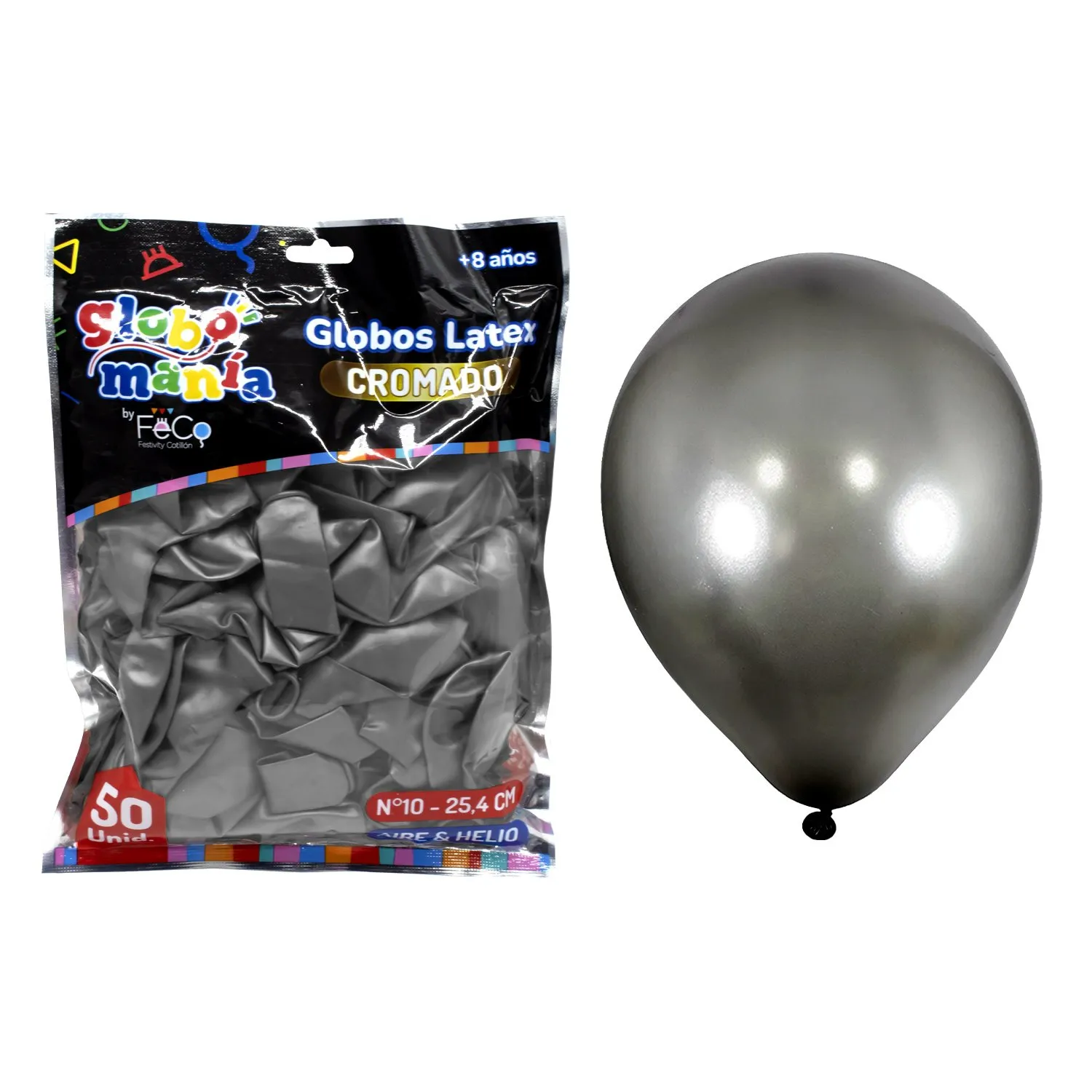 GLOBO 10 CHROME NEGRO X50UNI - 1