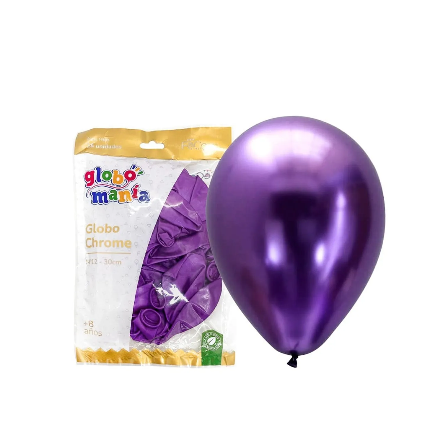 GLOBO 12 CHROME MORADO X25 UNID - 1