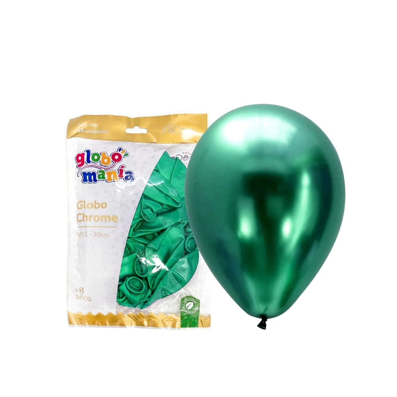 GLOBO 12 CHROME VERDE X25 UNID - 1