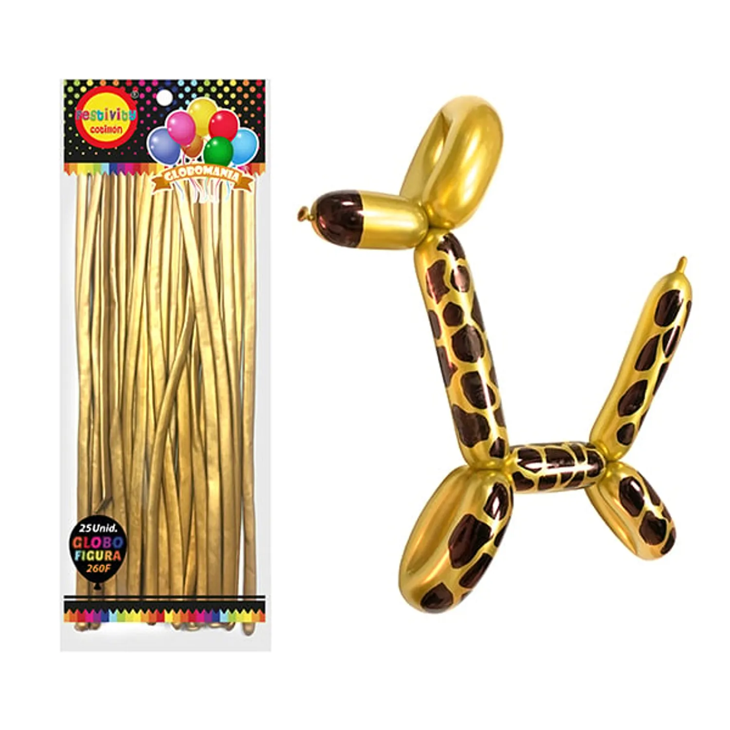 GLOBO FIGURA CHROME DORADO X25 UNI - 1